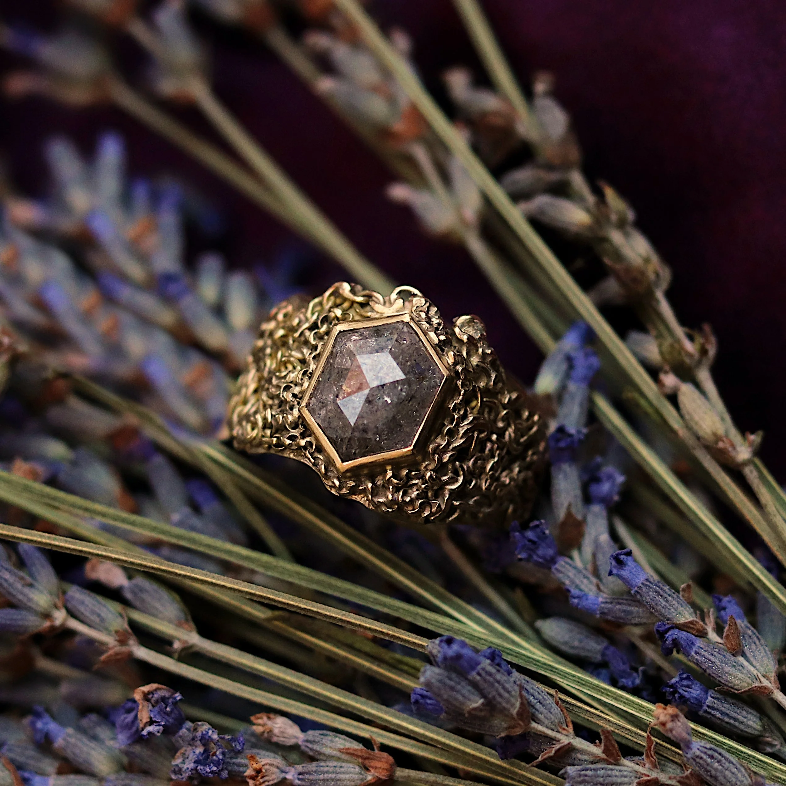 GHLR07 chain and hex diamond ring lavender.jpg