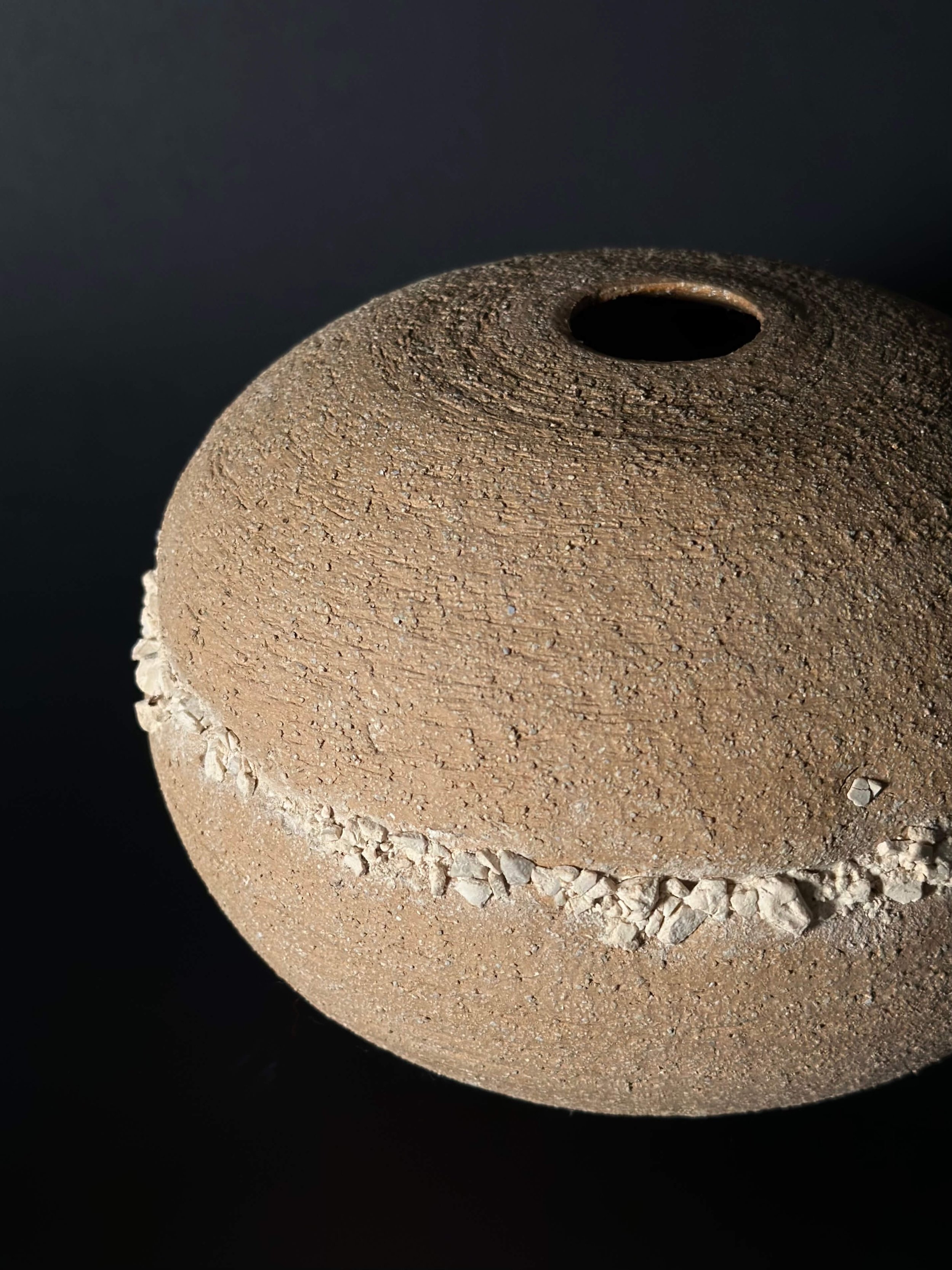 Japandi ceramics, minimalist home decor, hand-thrown ceramics, textured stoneware, medium sculptural vessel, neutral-toned pottery, artisanal homeware for designers, curated minimalist home accents