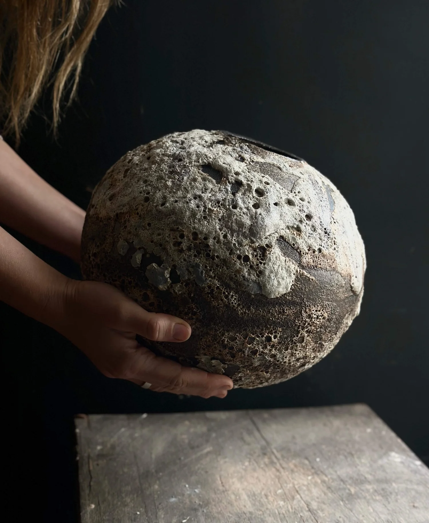 Wabi Sabi Lava Moon Jar — Loram Ceramics