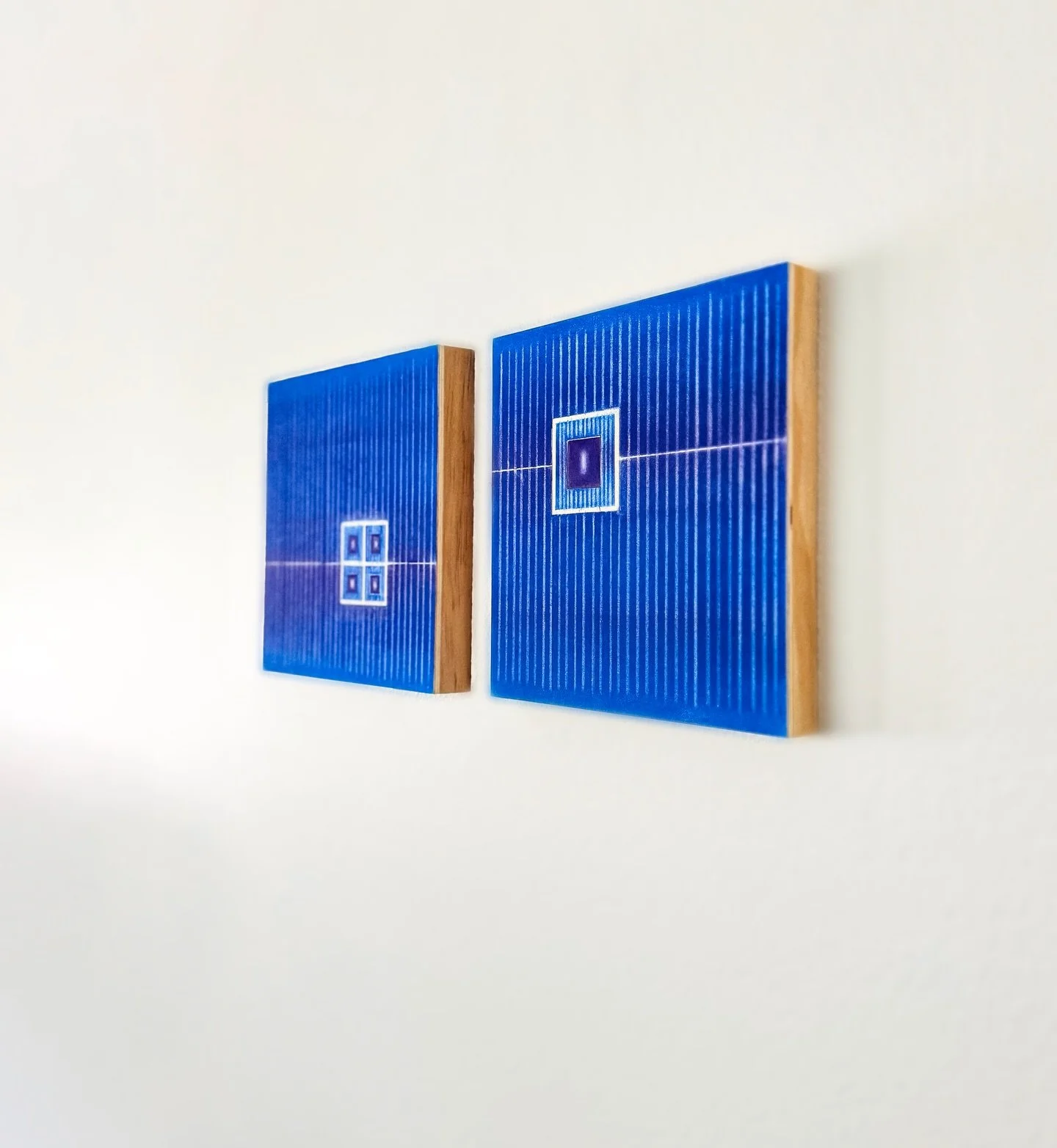 A conversion in two panels .
Structure, balance and a single horizon . 

W H E R E - L I G H T - H E S I T A T E S - ( In Pair ) 
2 0 2 6 

Pastel and Paper on Wooden Panel 
8&rdquo; x 8&rdquo; 

#abstractart &mdash;&mdash;
#diptych &mdash;&mdash;
#p