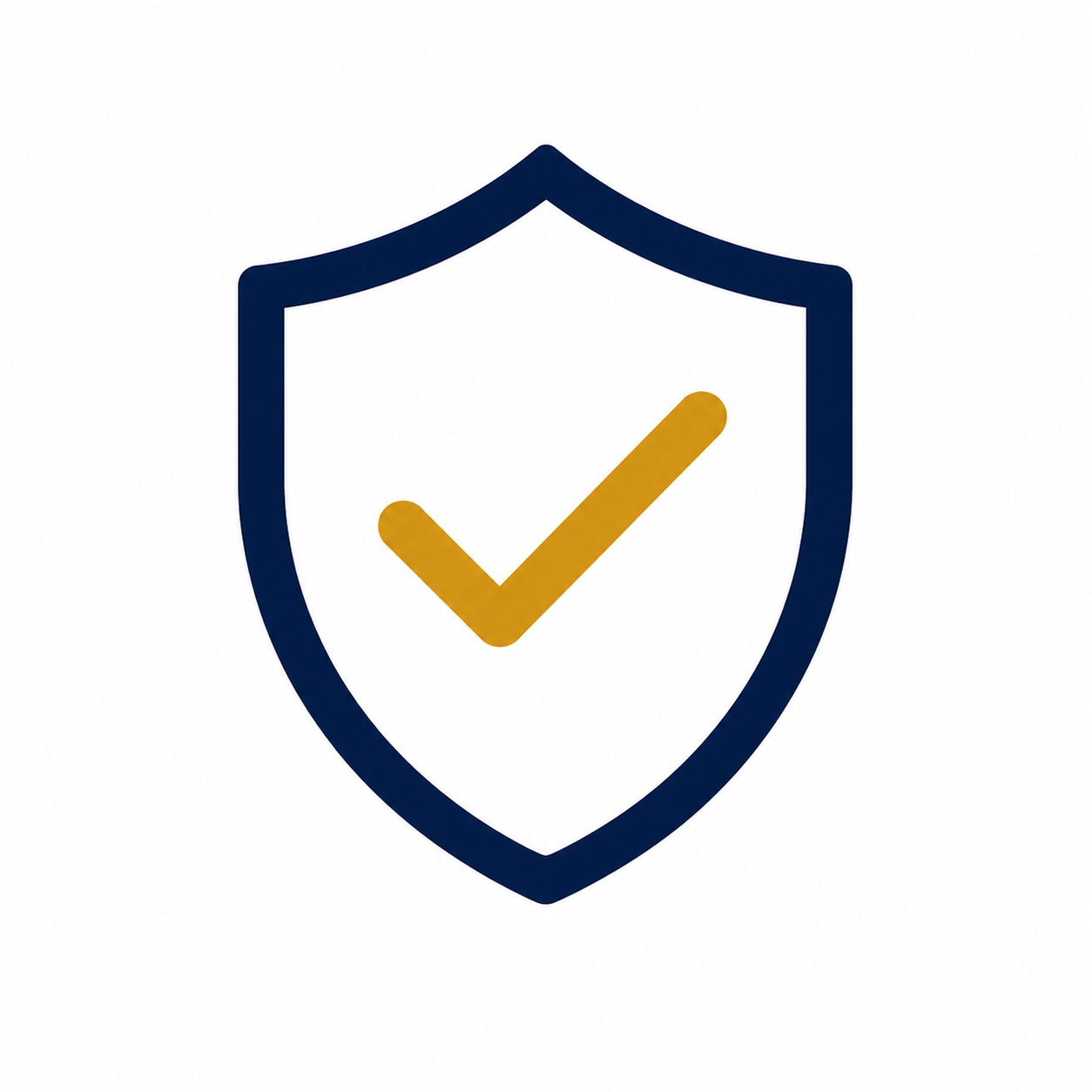 Shield icon with a yellow checkmark in the center, symbolizing security or protection.