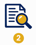 Icon of a document with a magnifying glass and the number 2