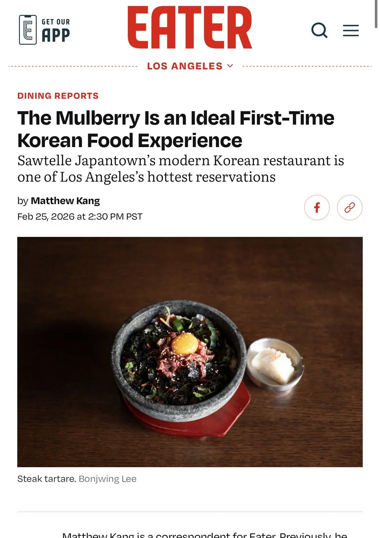 "Winter’s warm, cozy interior beckons diners on chilly nights in Los Angeles. ...the blend of wood and marble tables gives it a timeless feel. 