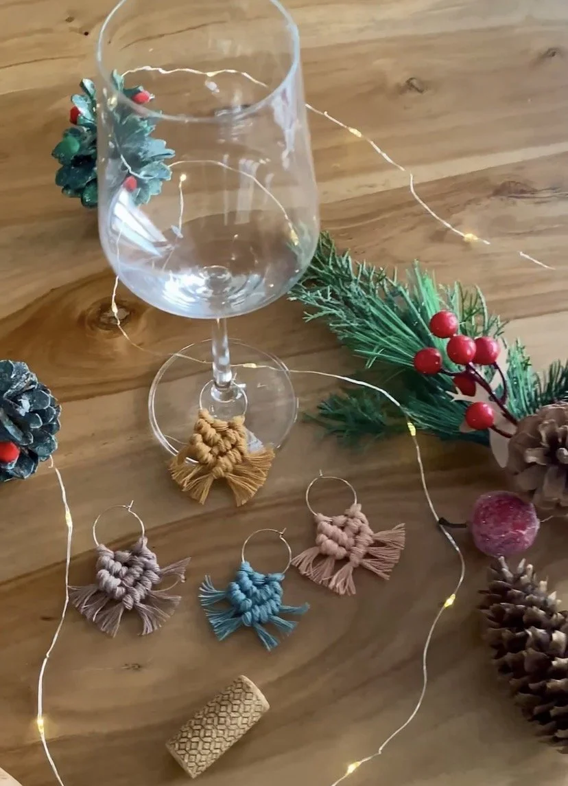 6 Marques-verres en macramé