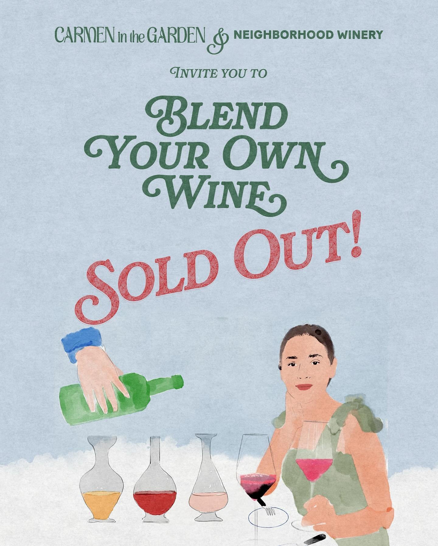 Our wine blending event with @carmeninthegarden in the Arts District is sold out! There are (maybe) still a few spots left for our San Diego event (link in our bio) and certainly a few spots for the events in Santa Barbara and Anaheim. Don&rsquo;t wo