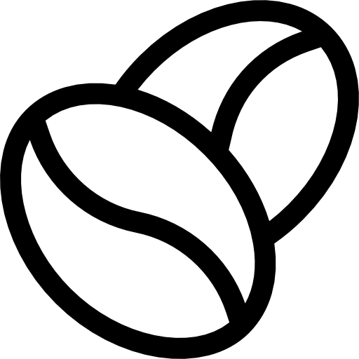 A vector of two black and white coffee beans