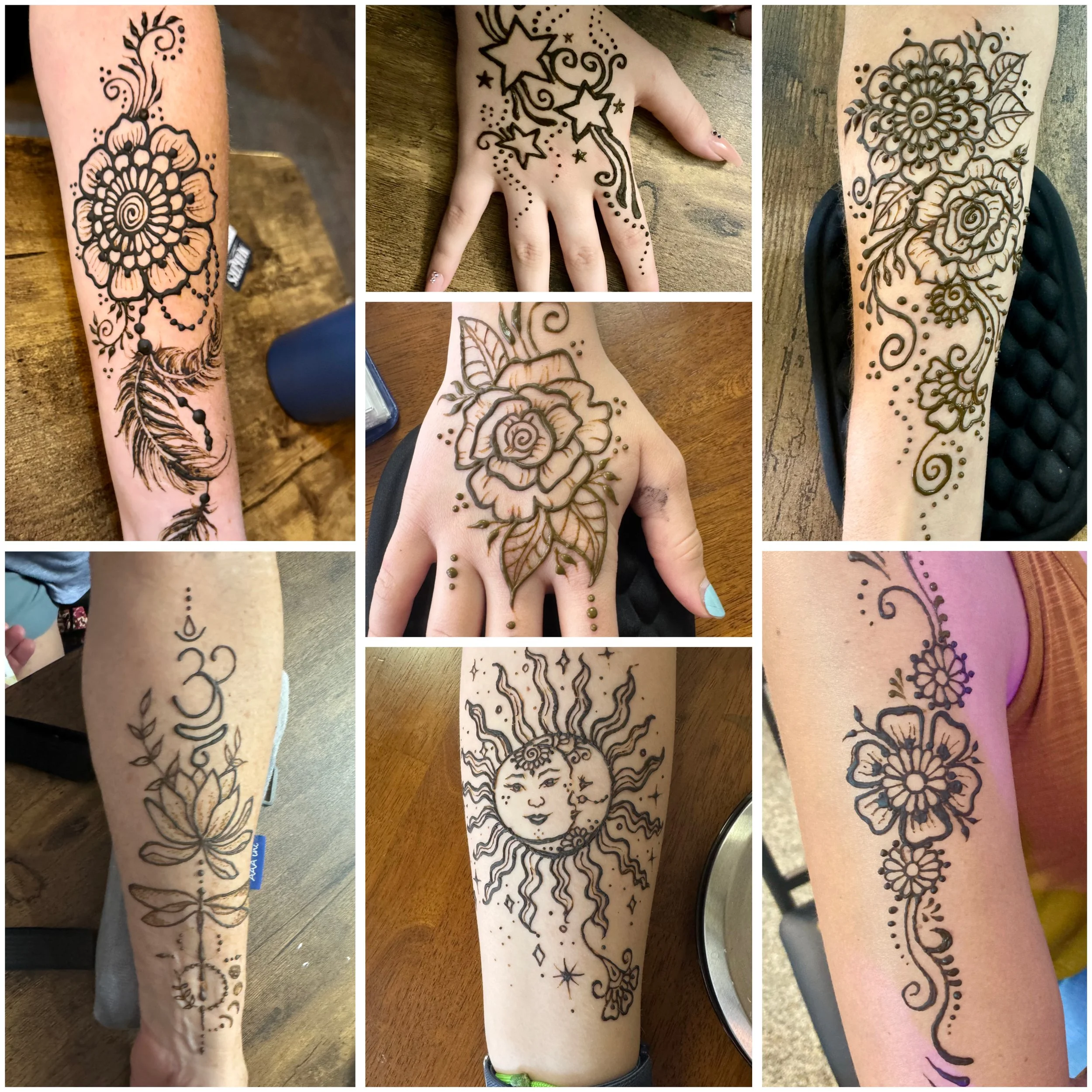 Henna Greeley Colorado Mehndi designs Northern Makers Mercantile and Studio artist aim heart flowers flower