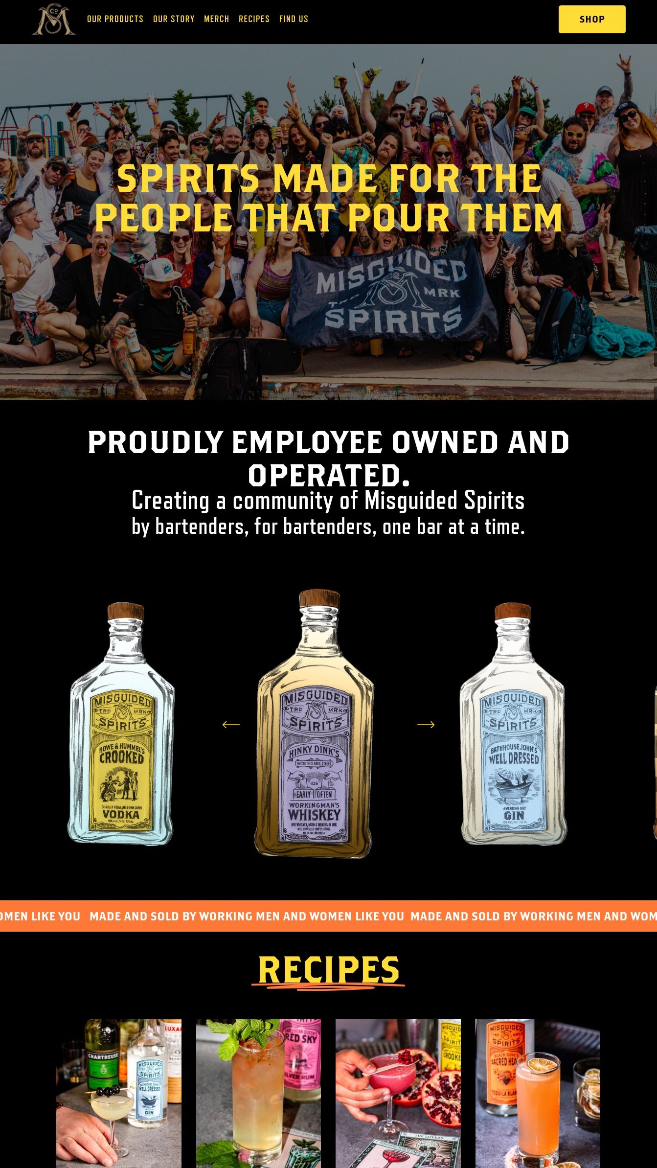 Misguided Spirits | Colorful, Gritty Design For Well Brand Spirits