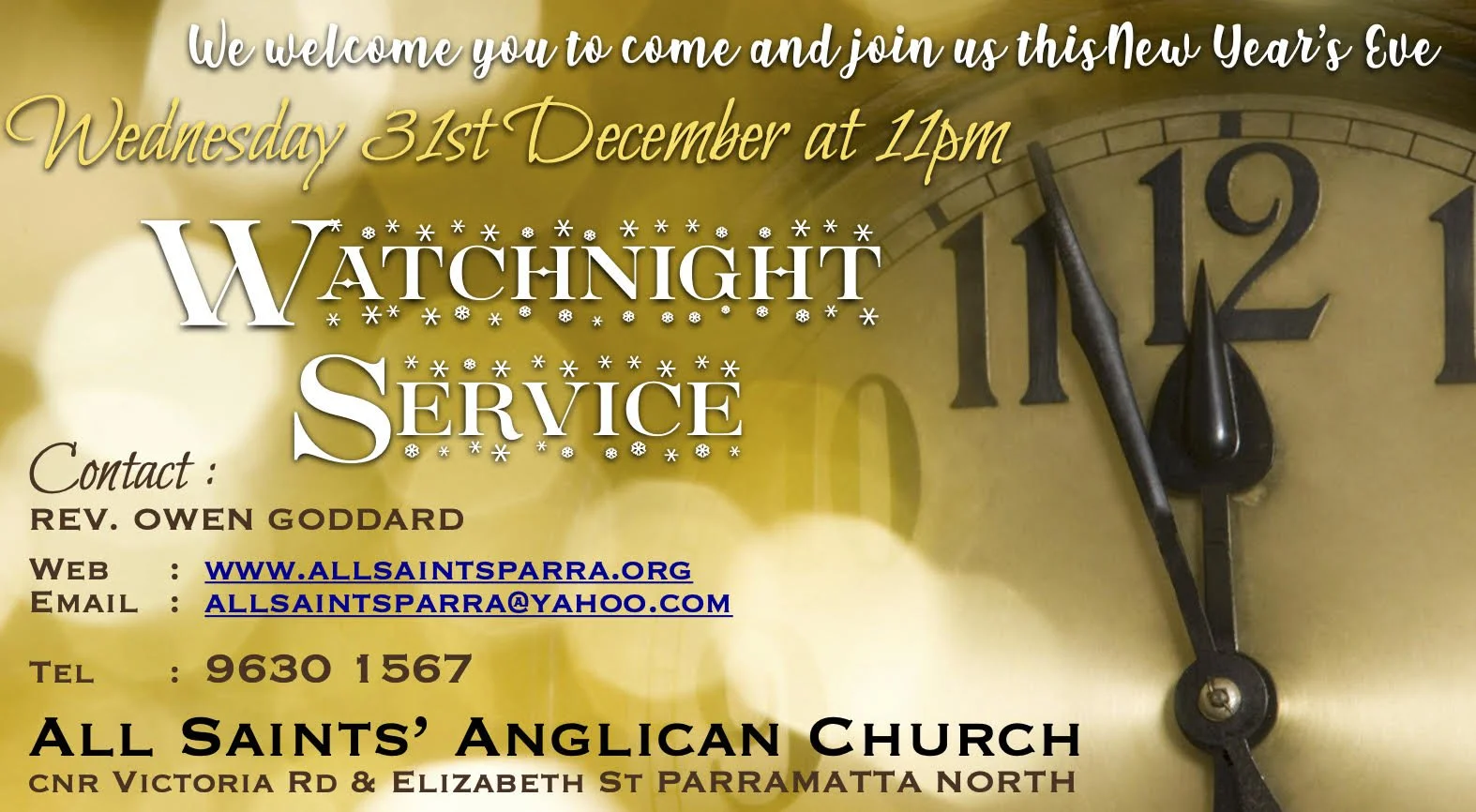 New Year’s Eve - Watchnight service