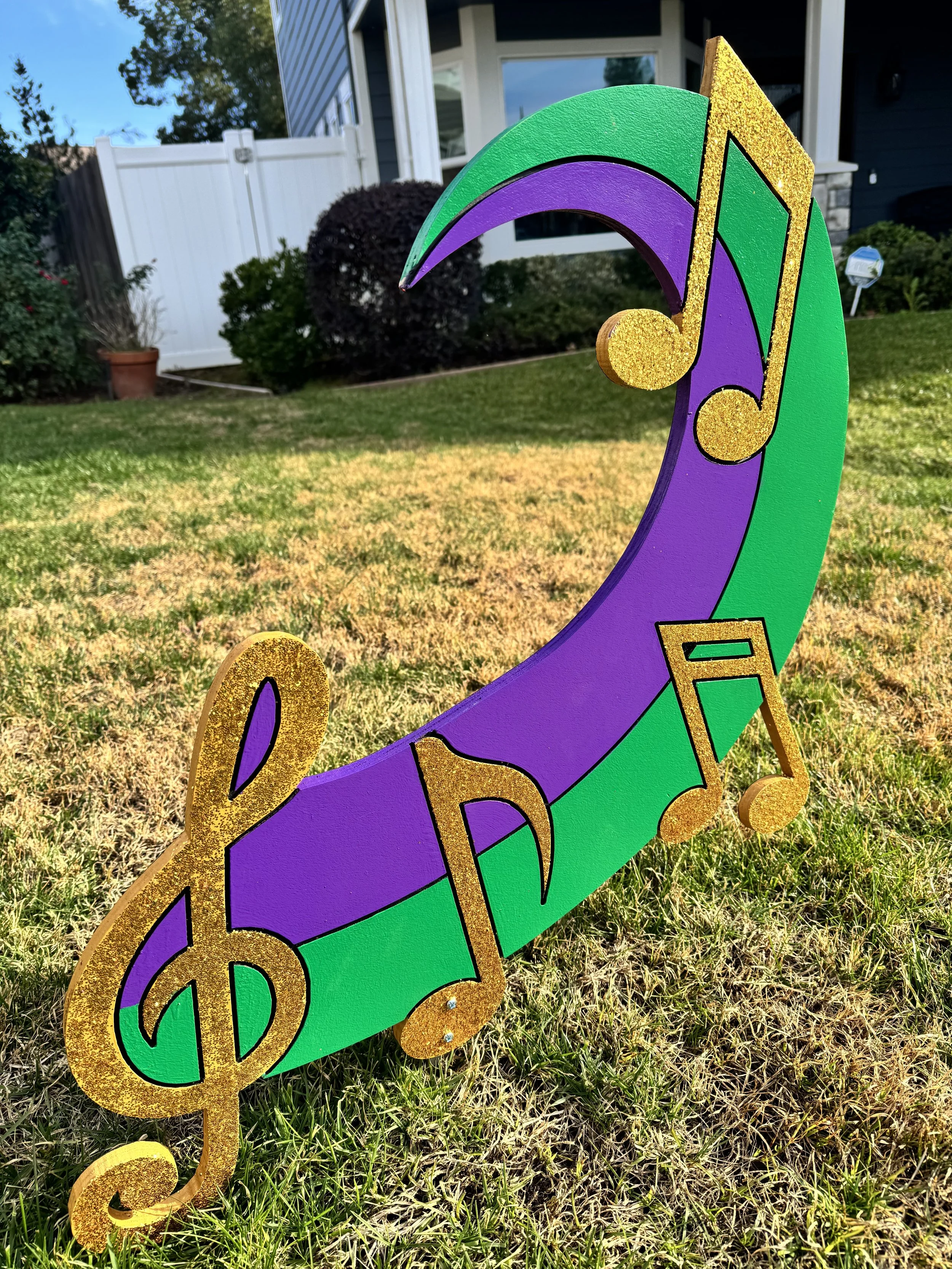 Mardi Gras Musical Notes, Yard Art Fat Tuesday