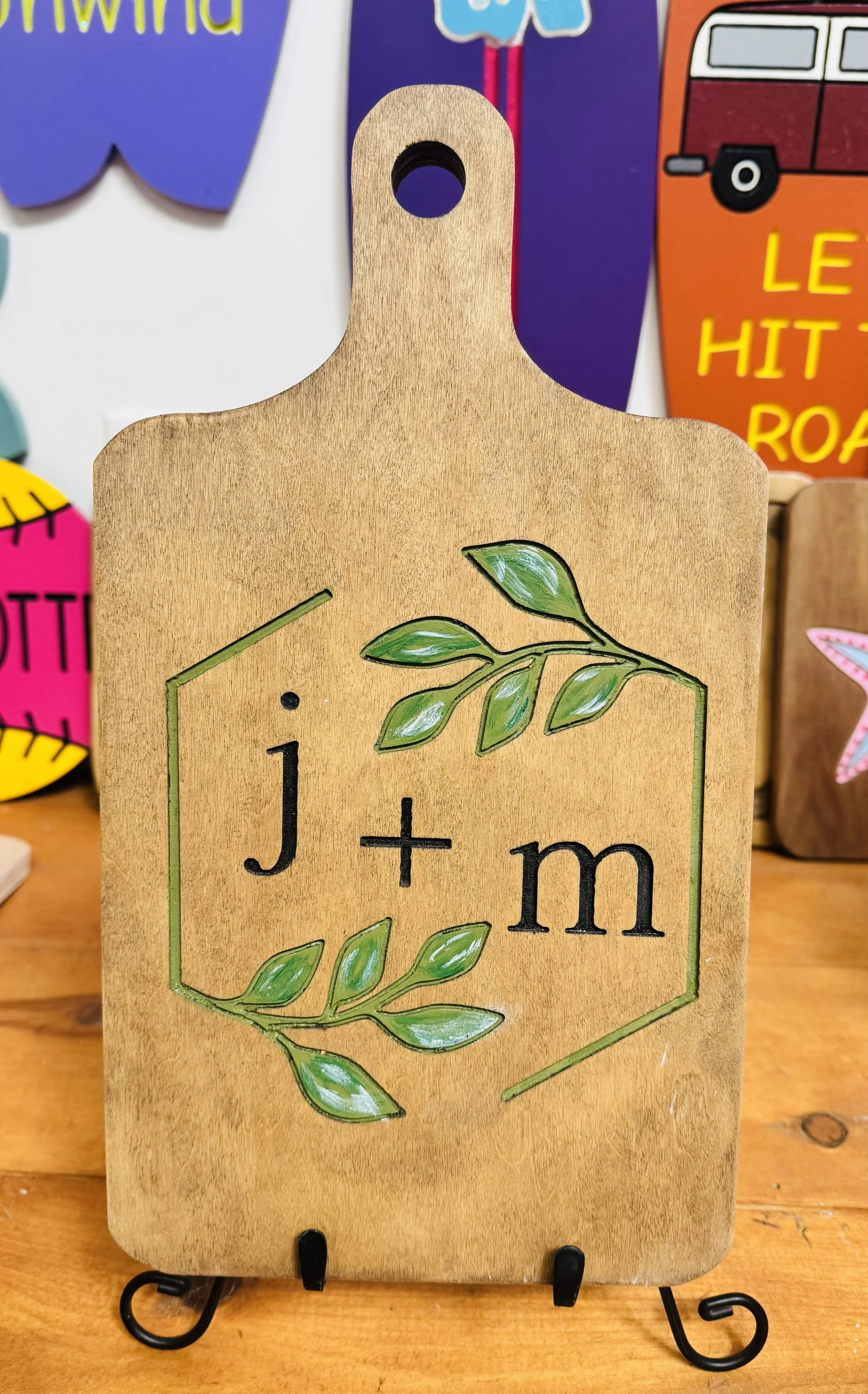 Personalized Initial Maple Charcuterie Board