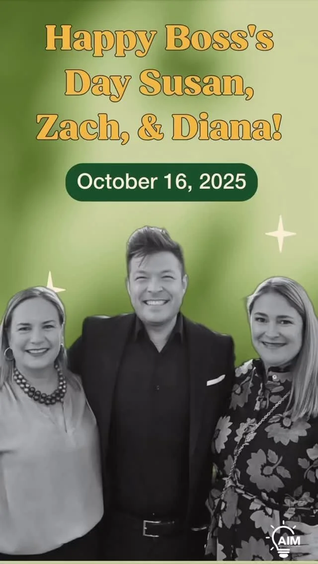 Happy Boss’s Day to our incredible leaders — Zach, Susan, and Diana!
Thank you for leading AIM Educate with heart, dedication, and vision. 
Each of you brings something unique to the table — from big-picture strategy to the small