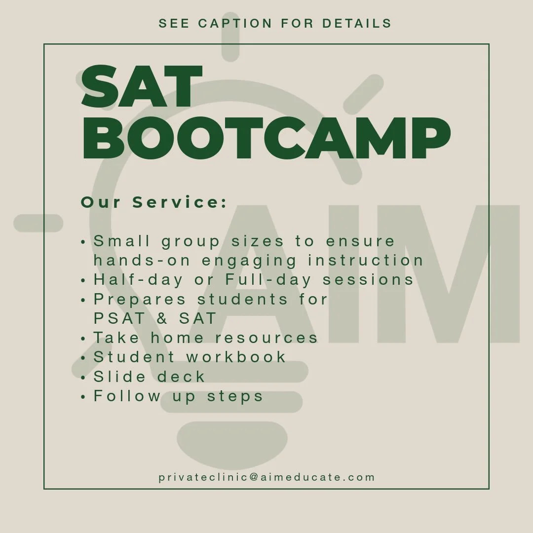 Bring the SAT Bootcamp to your campus.

If SAT prep feels overwhelming for students and time-consuming for staff, this is the solution educators actually ask for. 

Our SAT Bootcamp is designed to fit into the school day while delivering high-impact,
