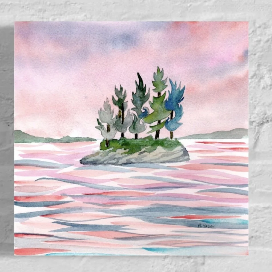 Bacon Island 6x6 Watercolor - Coming Soon