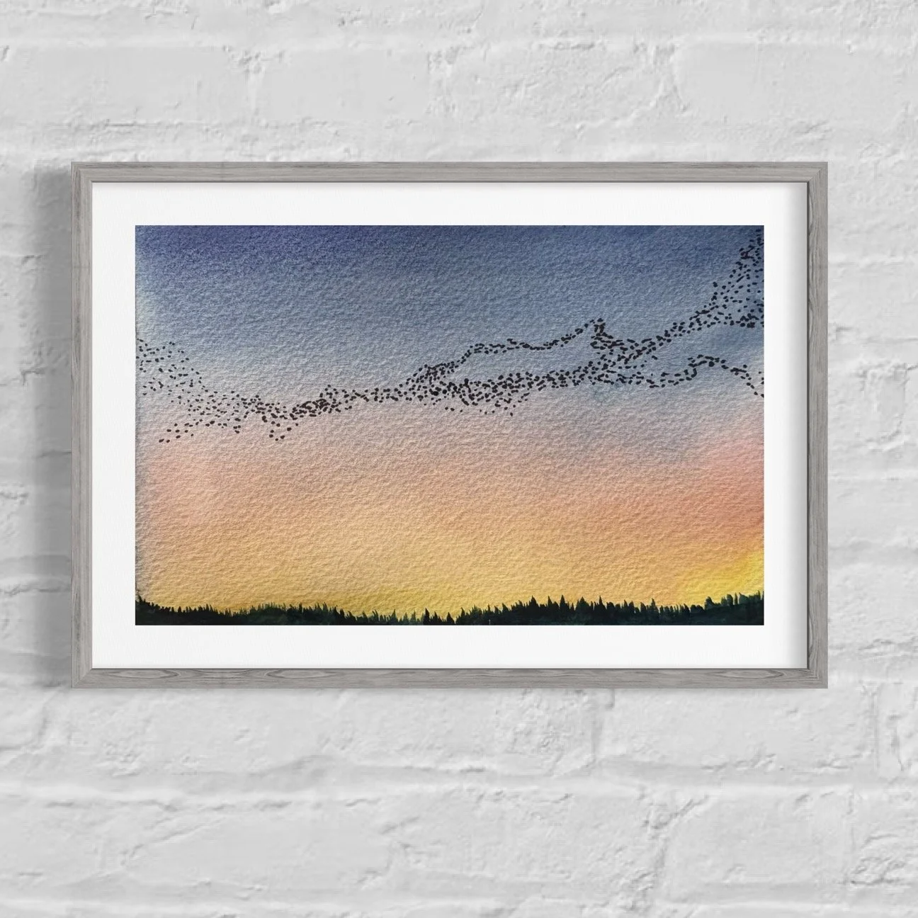 Starling Sky, Watercolor