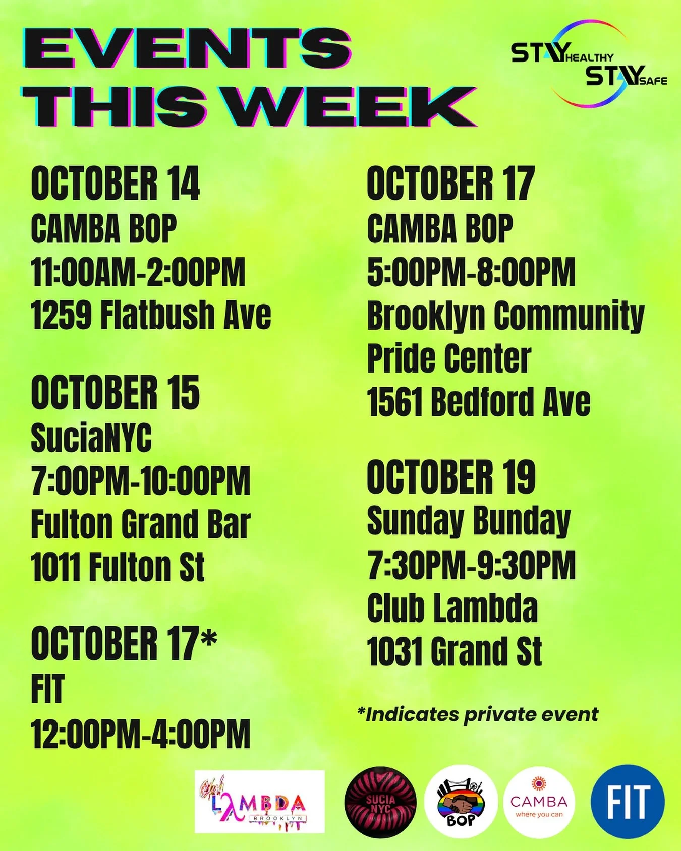 Want to get FREE HIV/STI testing? Come to one of our events!!! 💚

Want to make an appt at our clinic? DM us or text/call us at 646-245-4000 ☎️

#ProjectSTAY #NYC #PublicHealth #HealthForAll #SexualHealth #HealthEducation #HealthyLiving #PreventionIs