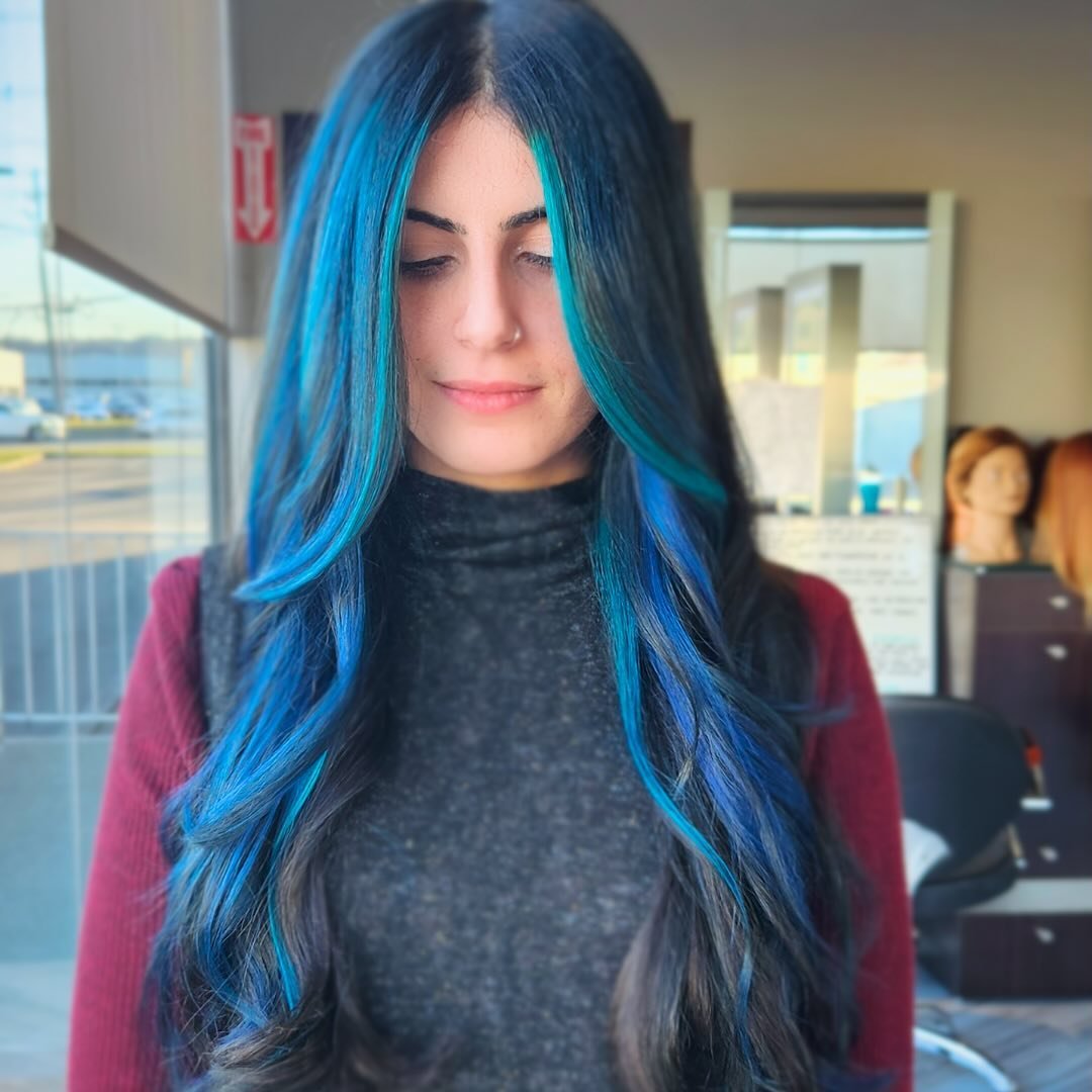 Live colorfully or dye trying 💙🦋🩵

#vividhaircolor #hairstylist #bluehair #boldcolors #wellahair #salon #salonnearme #stylish #stylist #bookyourappointment #blurhairdontcare #salonskindeep #njstylists