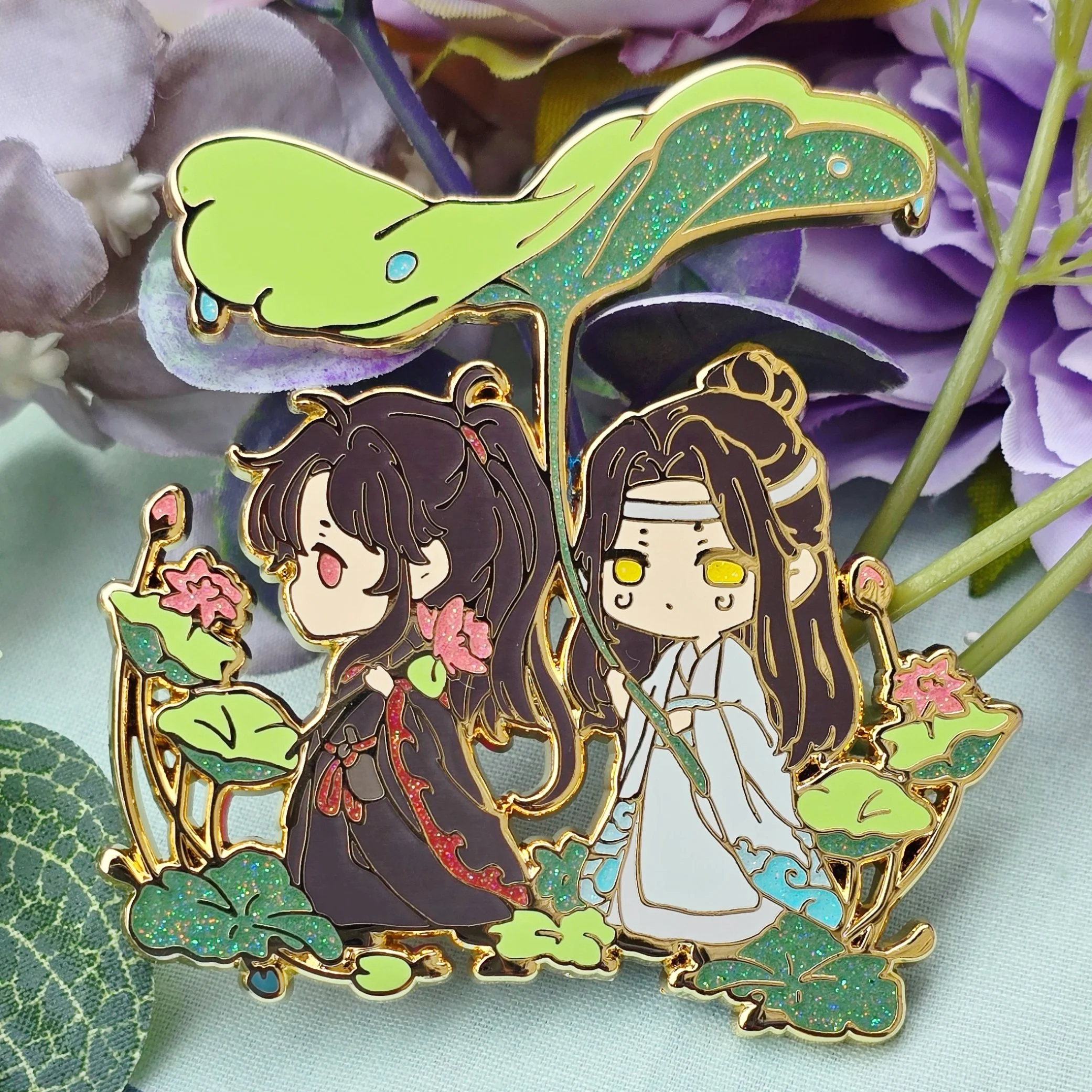 WangXian Lotus Pond Enamel Pin