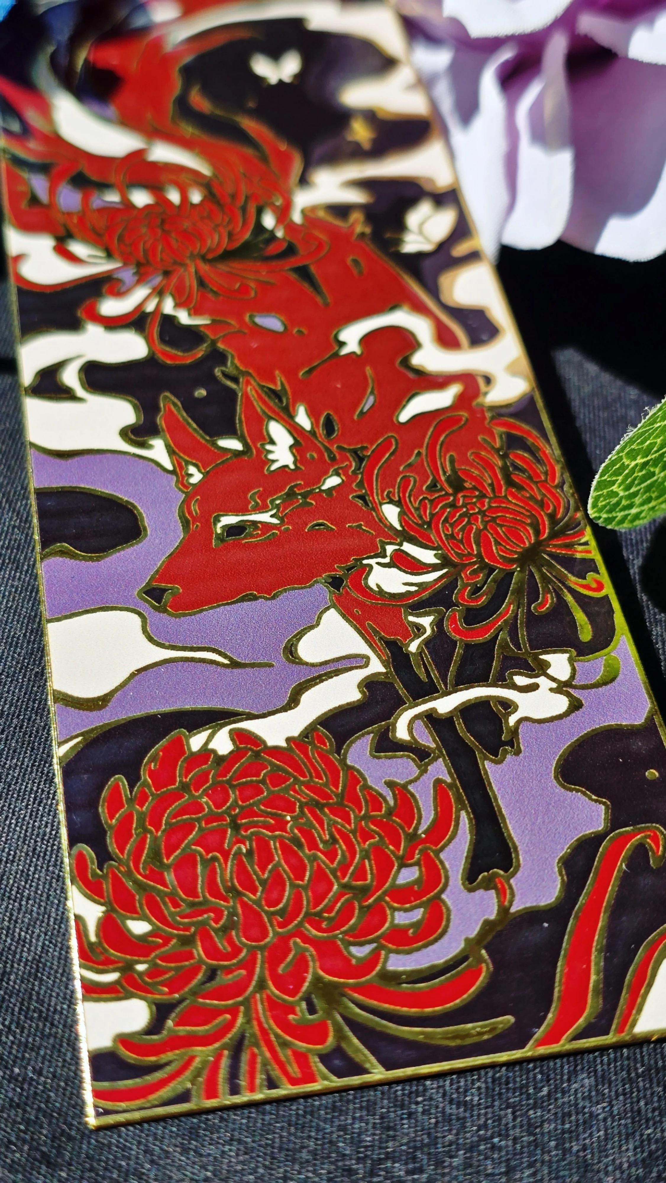 Crimson Fox Metal Bookmark