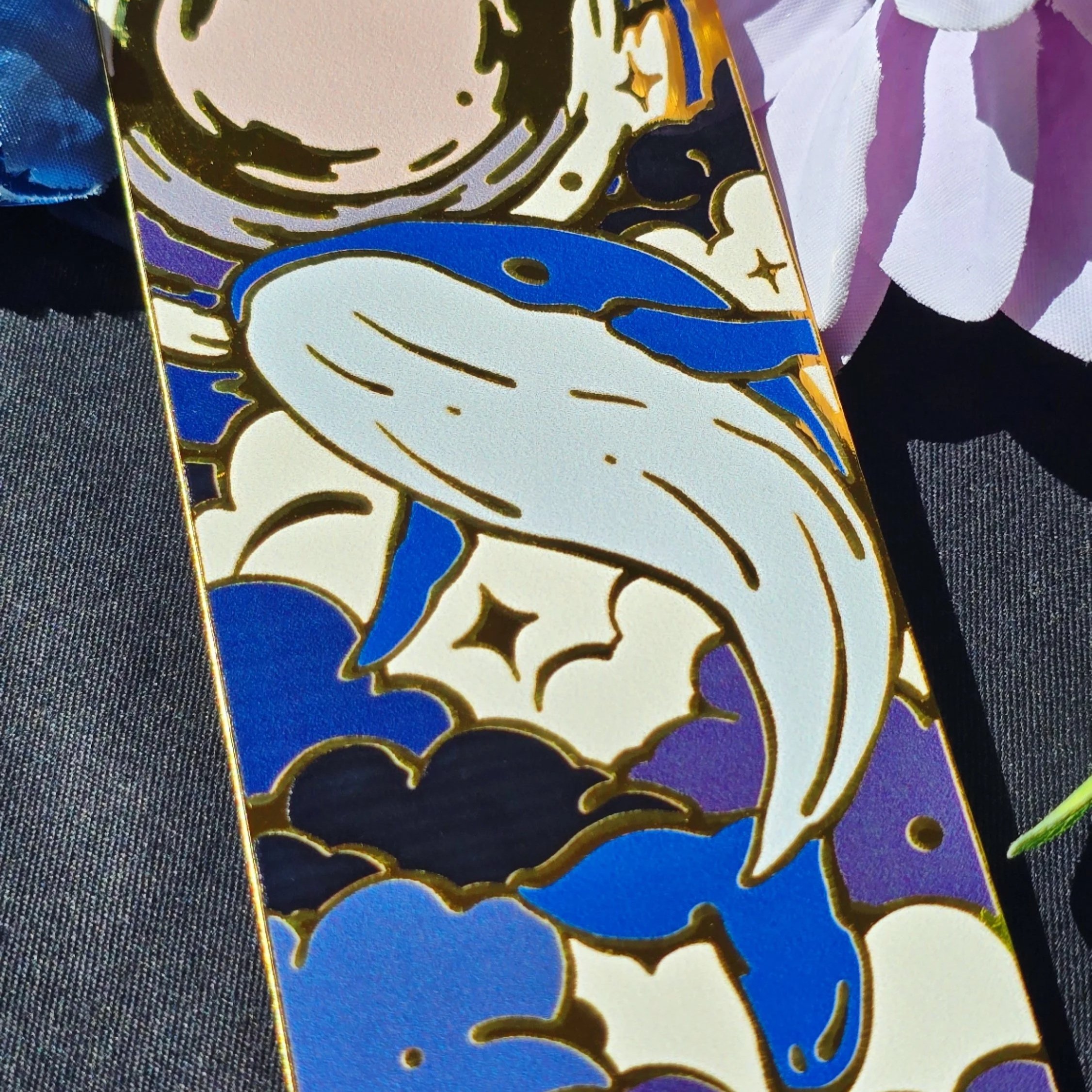 Celestial Whale Metal Bookmark