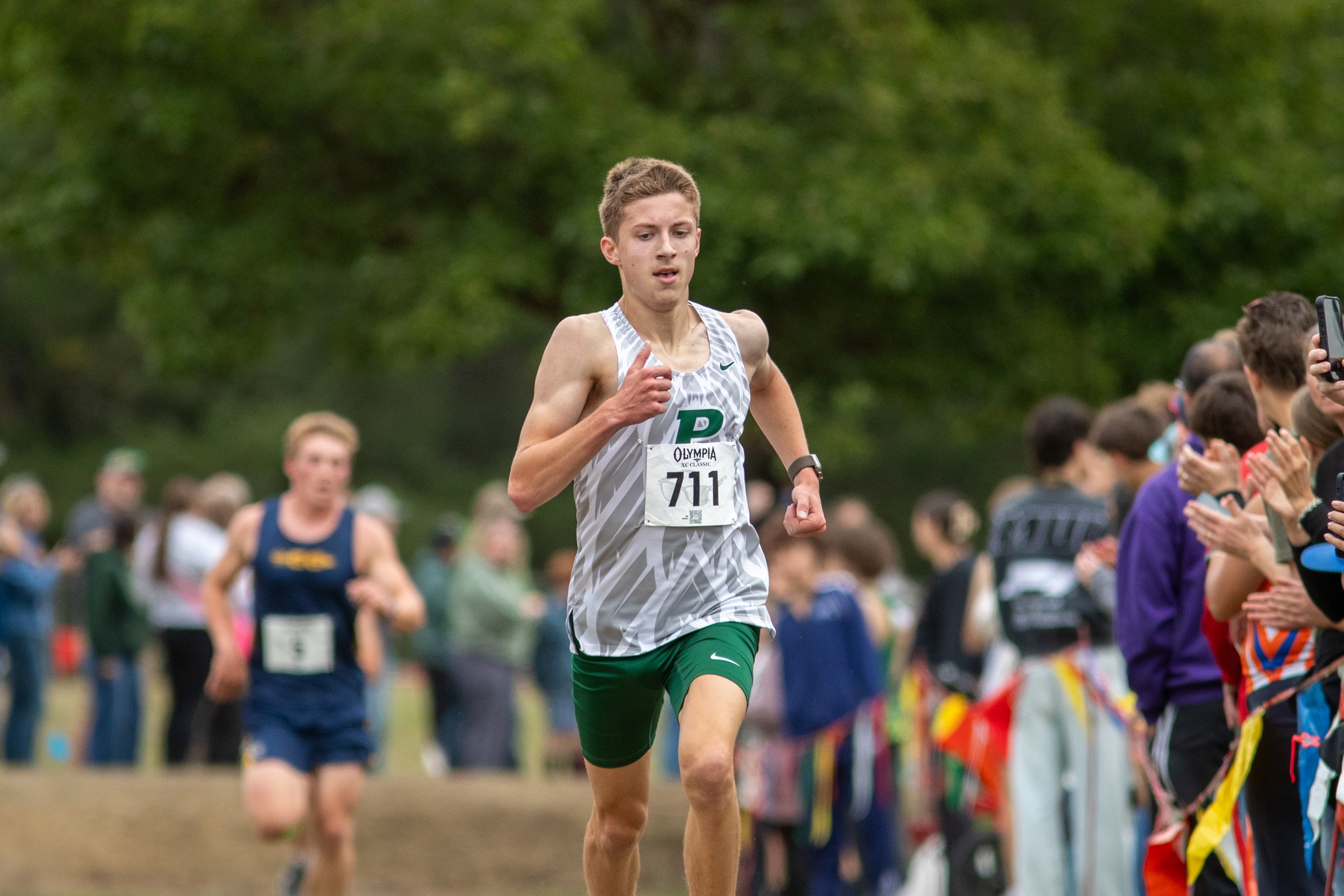 Peninsula junior Wyatt Harding, racing at the Fall Classic at PLU.