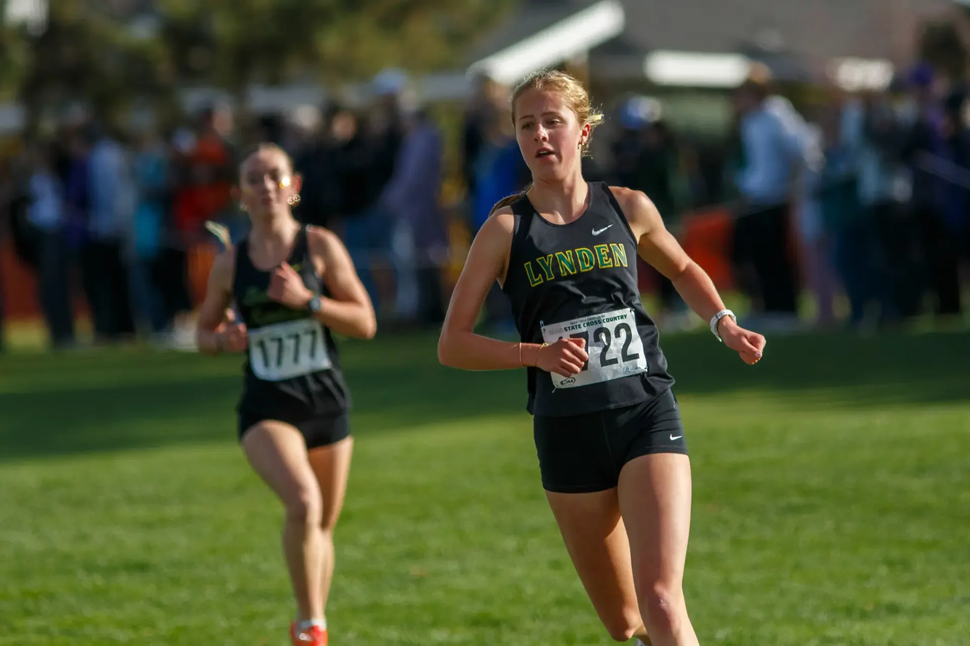 Sloan Dickson of Lynden running on a track. Top contender for the 2026 WIAA 2A 3200m State Championships.