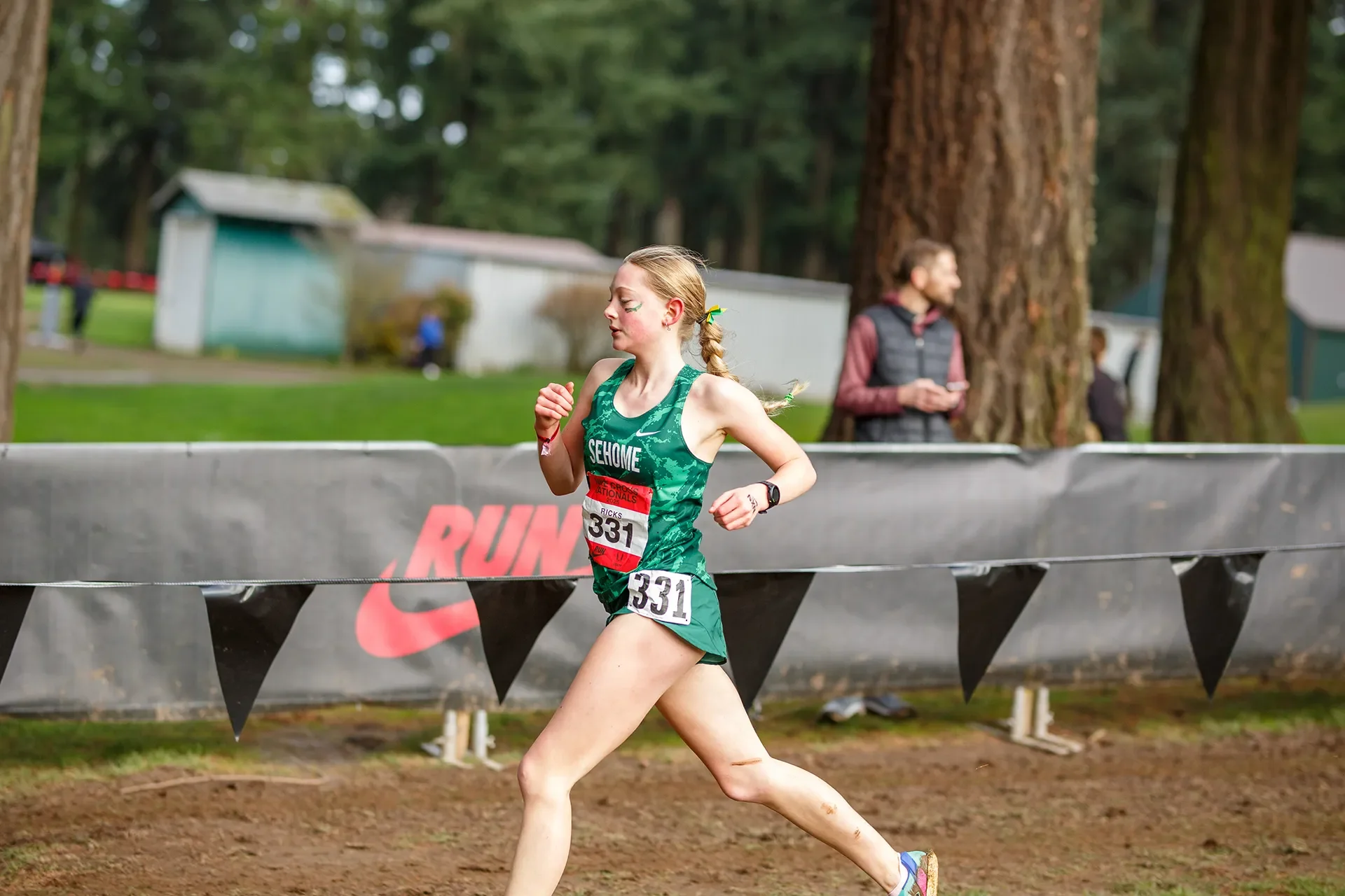 Washington high school cross country freshman Paige Ricks of the state-champion Sehome squad competing at Nike Cross Nationals (NXN) 2025.