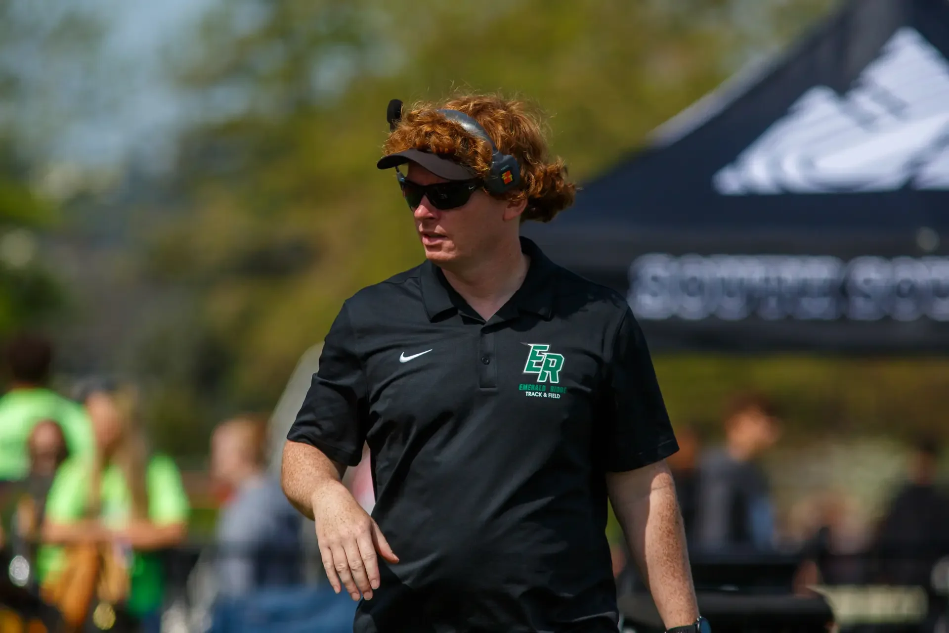 Bob Frey directing the South Sound Classic Invitational at Sparks Stadium by Russell Moore Photography.