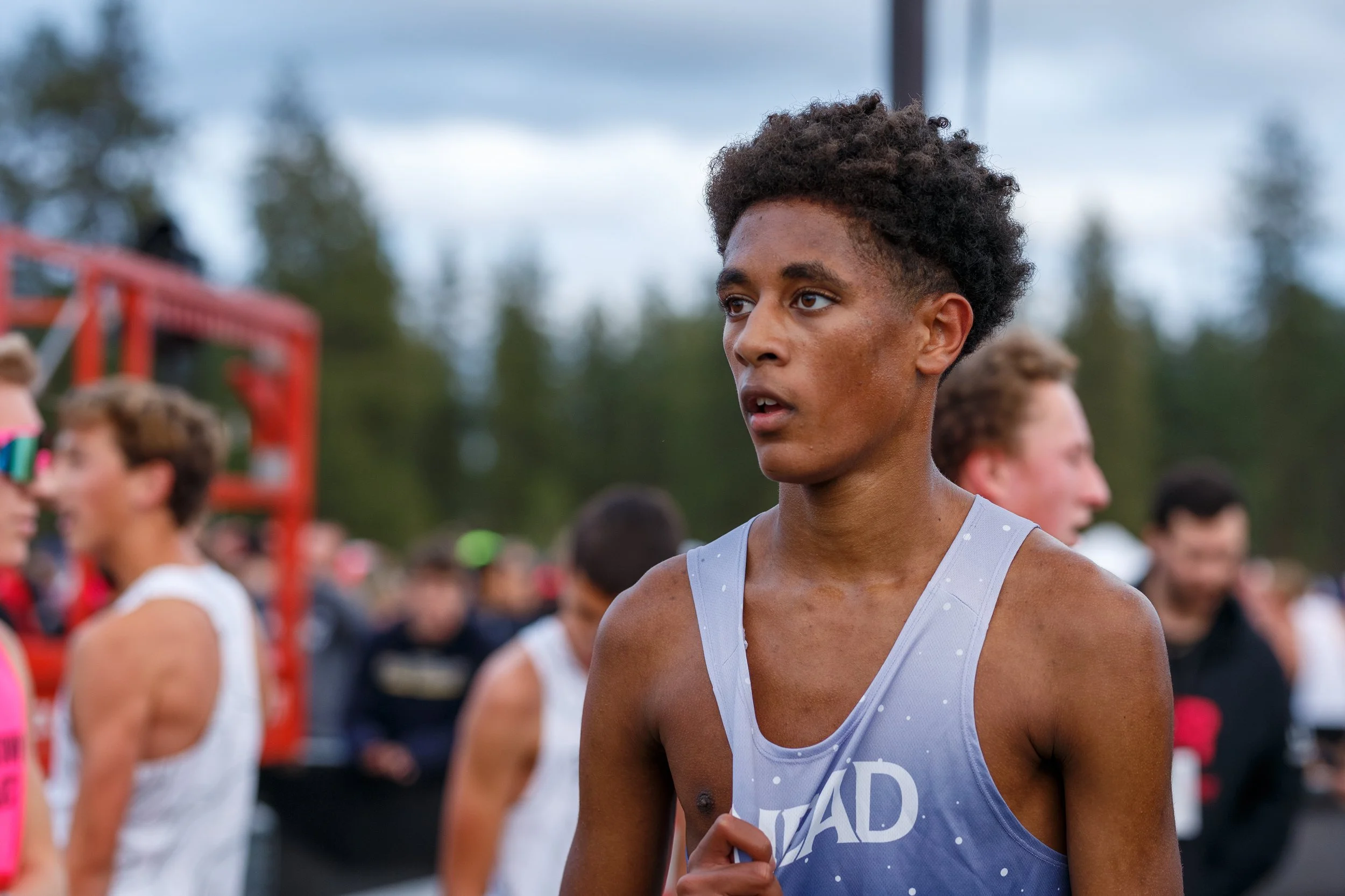 Stejer Franklin of Mead running on a track. Top contender for the 2026 WIAA 4A 800m State Championships.
