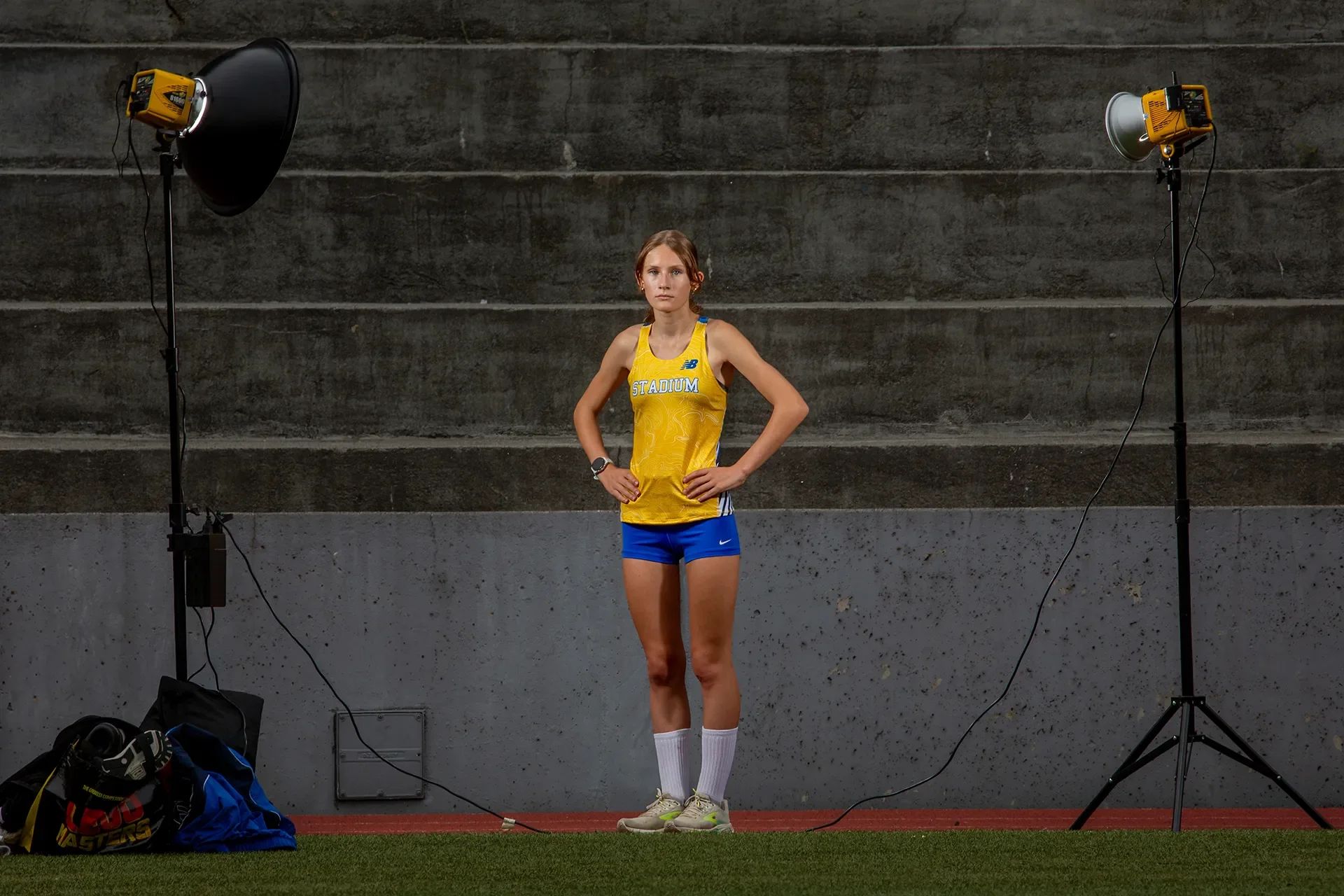 Class of 2027 athletic senior portrait of a female track and field athlete at Stadium High School in Tacoma, WA, photographed by Russell Moore Photography.