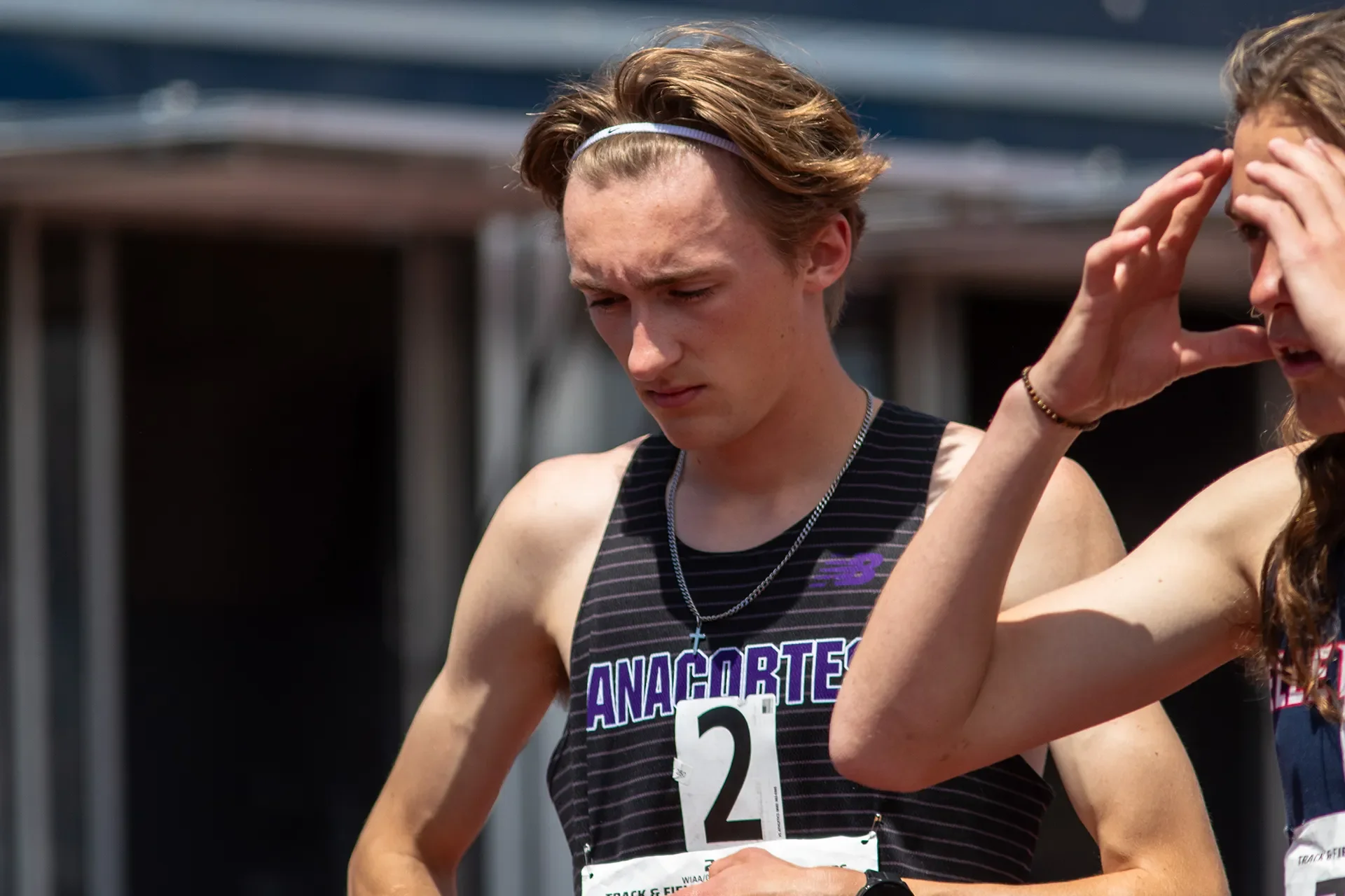 Dylan Rowell of Anacortes High School competing at the WIAA state track championships.