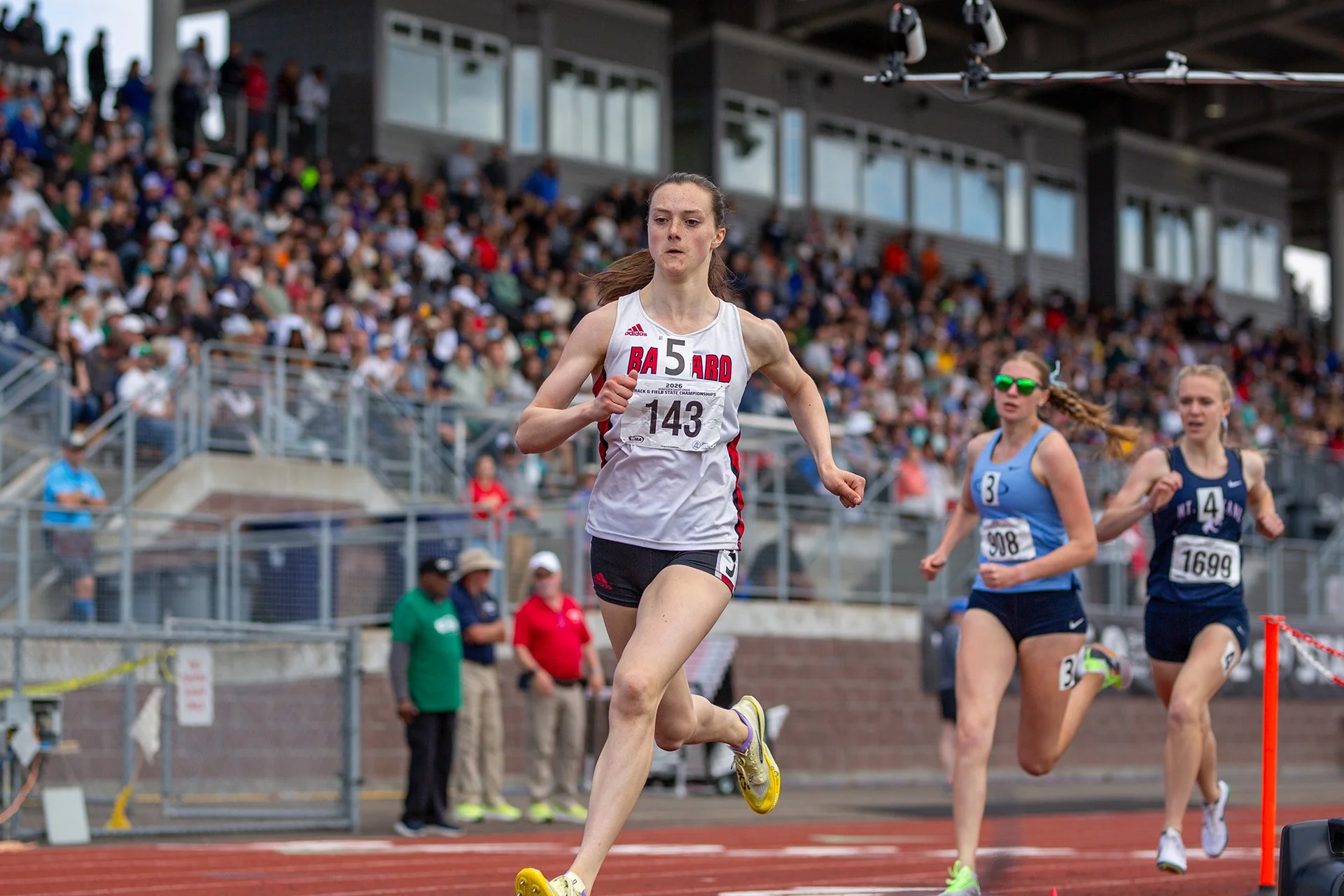 Ciana Johnson competing in the 800m at the WIAA 3A state track and field championships.