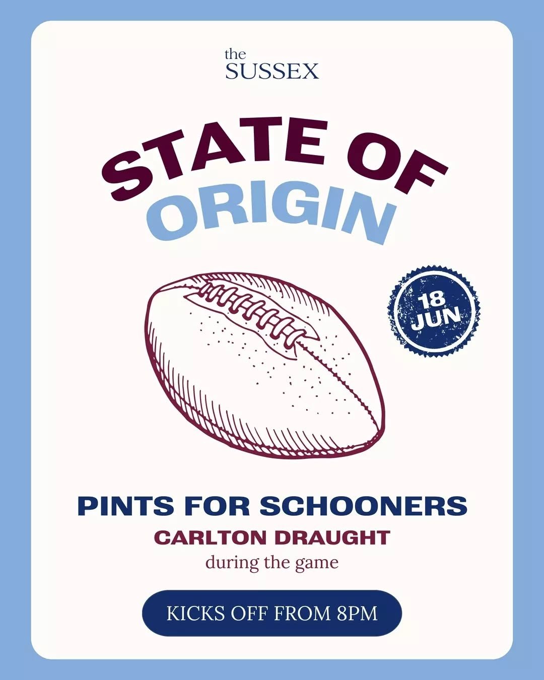 What's your game plan for State of Origin @nswblues vs @qldmaroons? Here's ours:

🍻 Pints of Carlton Draught for schooner prices during the game
🍔 $20 burgers from 5:30pm

See you next week Wednesday 18 June for game 2 live and loud in the Public B