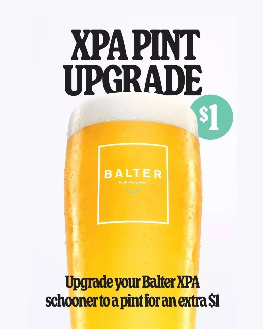 Upgrade available ⬆⬆⬆ Level up your Balter XPA schooner to a pint for just a buck, every day in May. 👍🍺 #beerofthemonth

📍 Public Bar &amp; Beer Garden