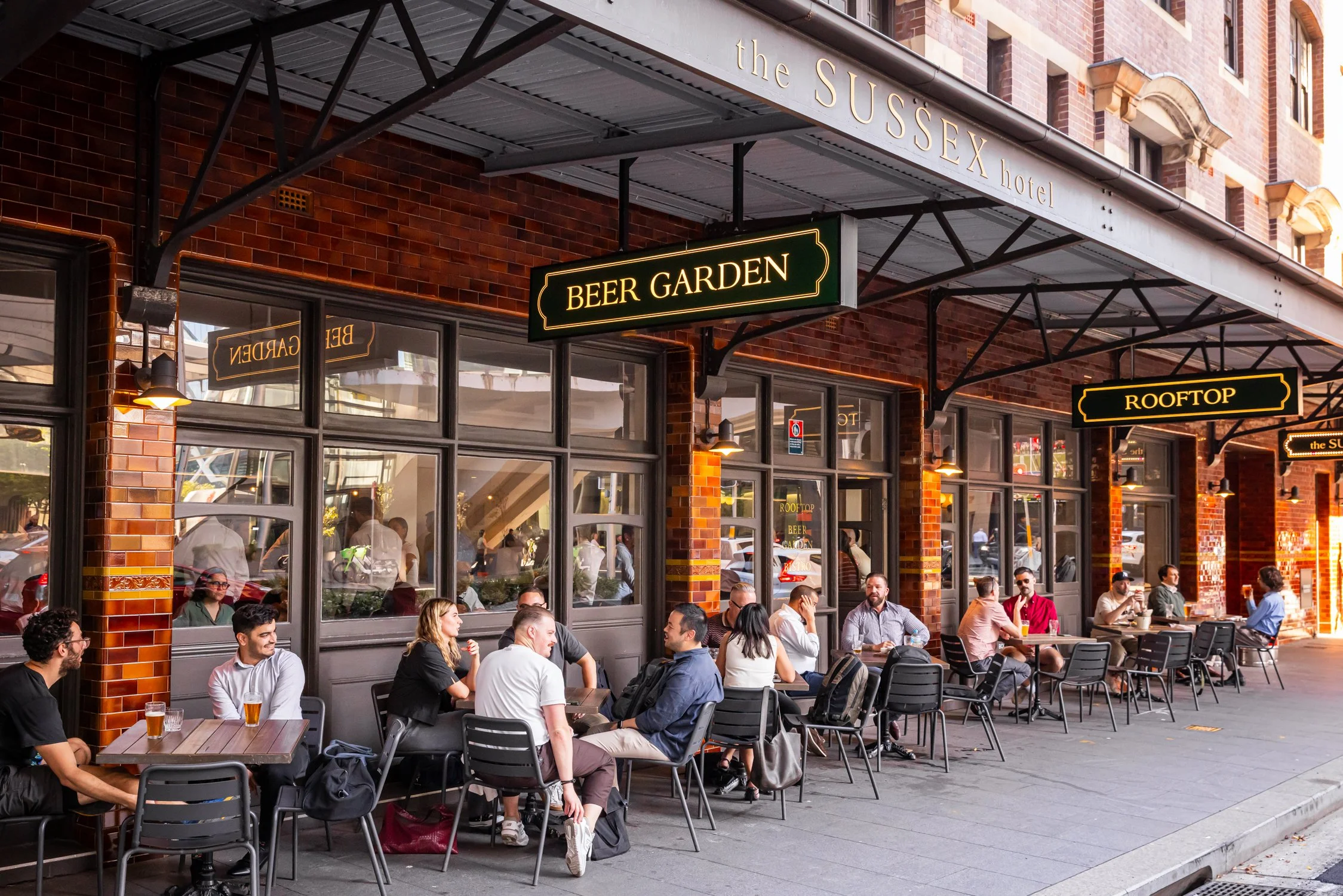 The Sussex Hotel Beer Garden outside the front of the pub