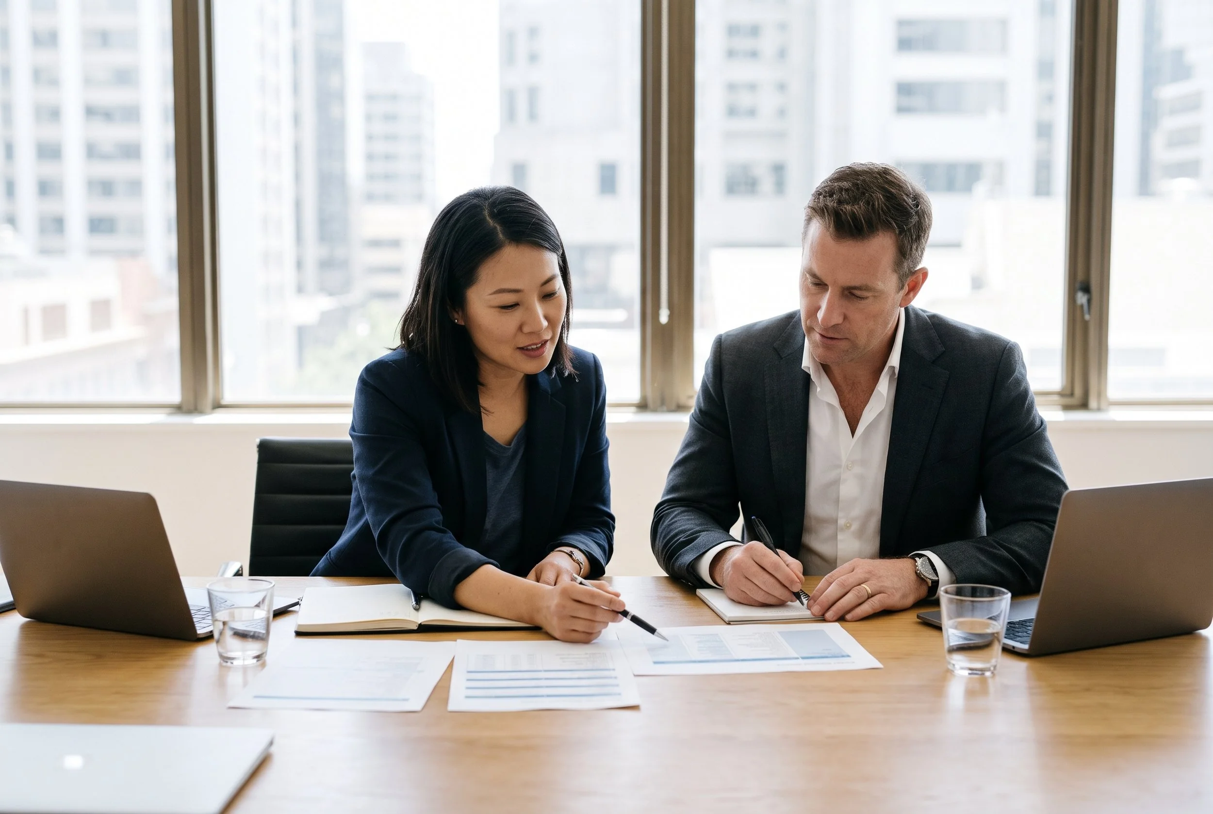 Meta Connects Asia consultants collaborating with a client team on data privacy compliance and workflow automation strategy in Sydney.