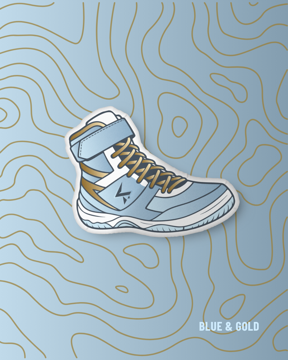Shoe Pillow, Blue/Gold