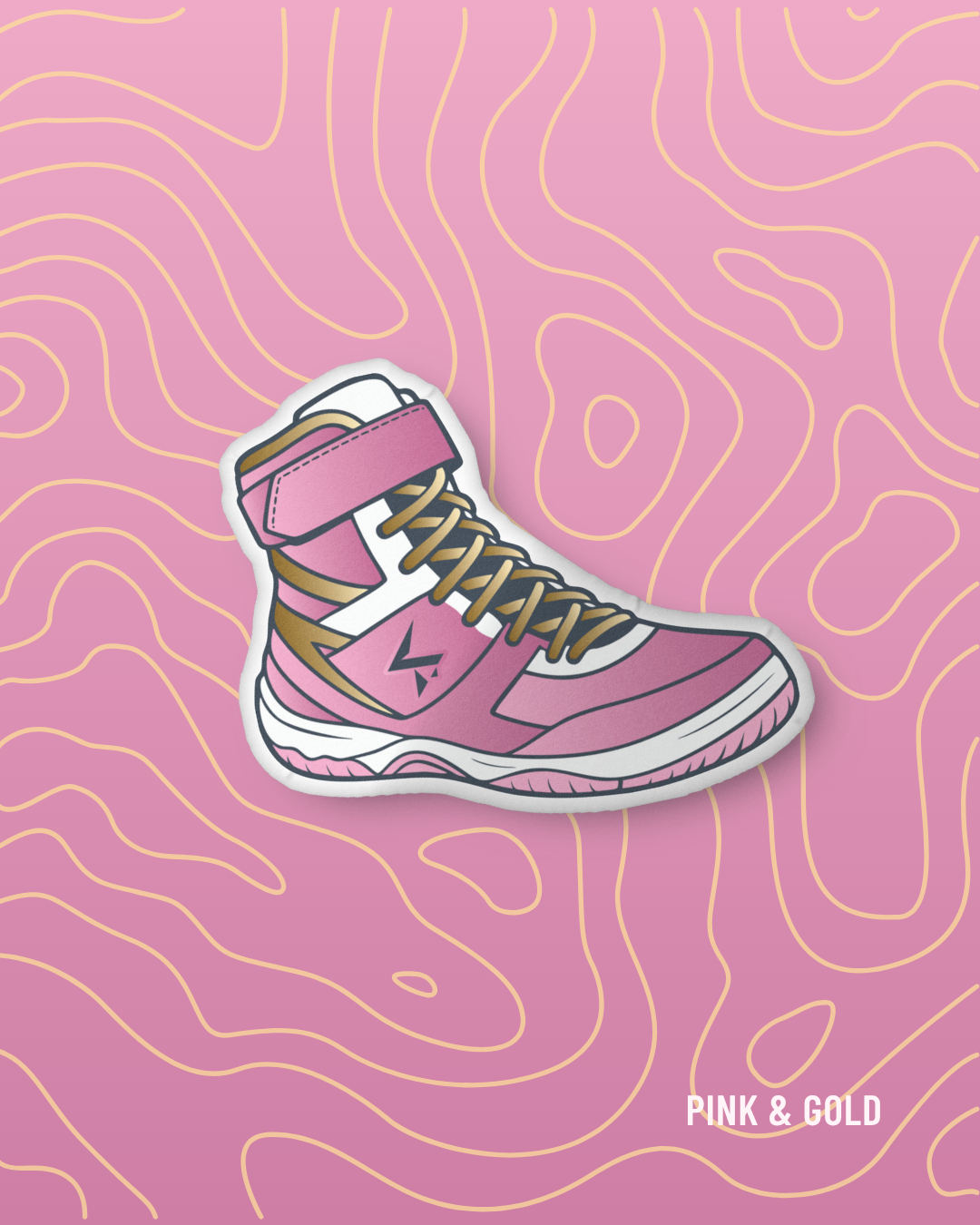 Shoe Pillow (Pink/Gold)