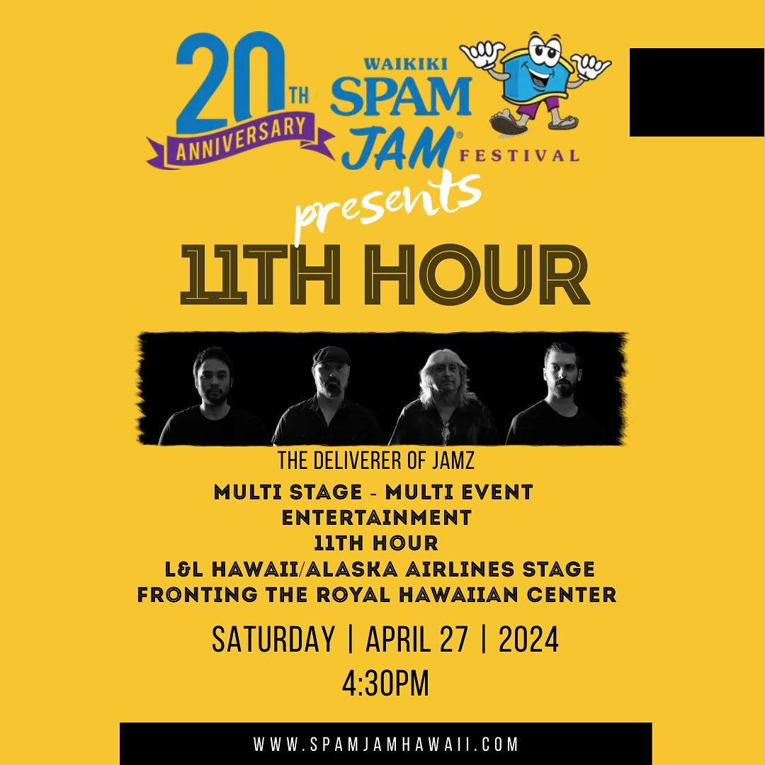 We are kicking off our event music with the 11th Hour Rock Band at 4:30pm on the L&amp;L/Alaska Airlines stage fronting the Royal Hawaiian Center