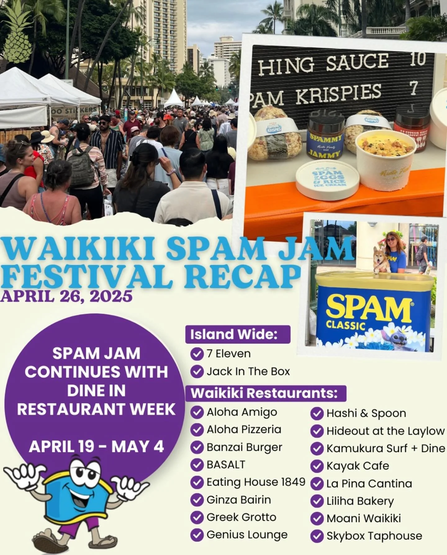 Repost from @pineappletweed. You still have another few days to enjoy SPAM dishes at restaurants in Waikiki and around Oahu! Dine in festival ends May 4.