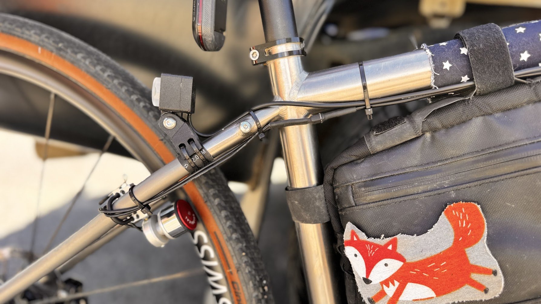 close up of k-lite bike light