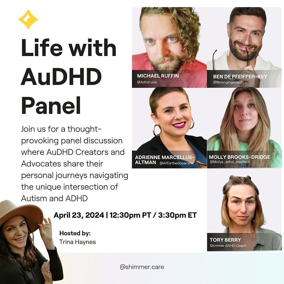 @shimmer.care We&rsquo;re thrilled to bring together incredible advocates for Autism/ADHD to share their lived experiences and shed light on the unique challenges they face. 

🗓 Save the date: Tuesday, April 23🕒 Time: 3:30pm EST/ 12:30pm  PST

Sign