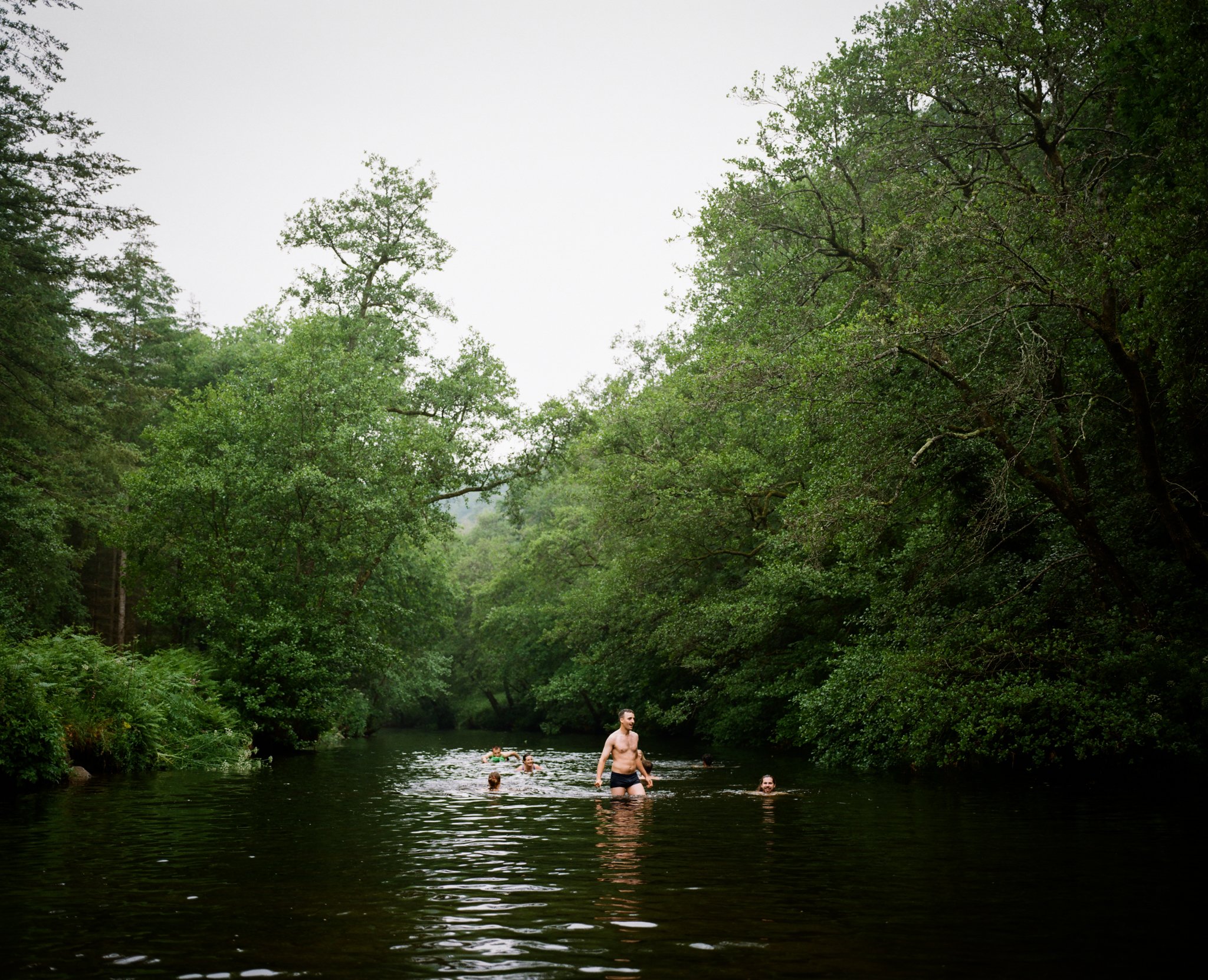 The gang swimming at Fingle Woods