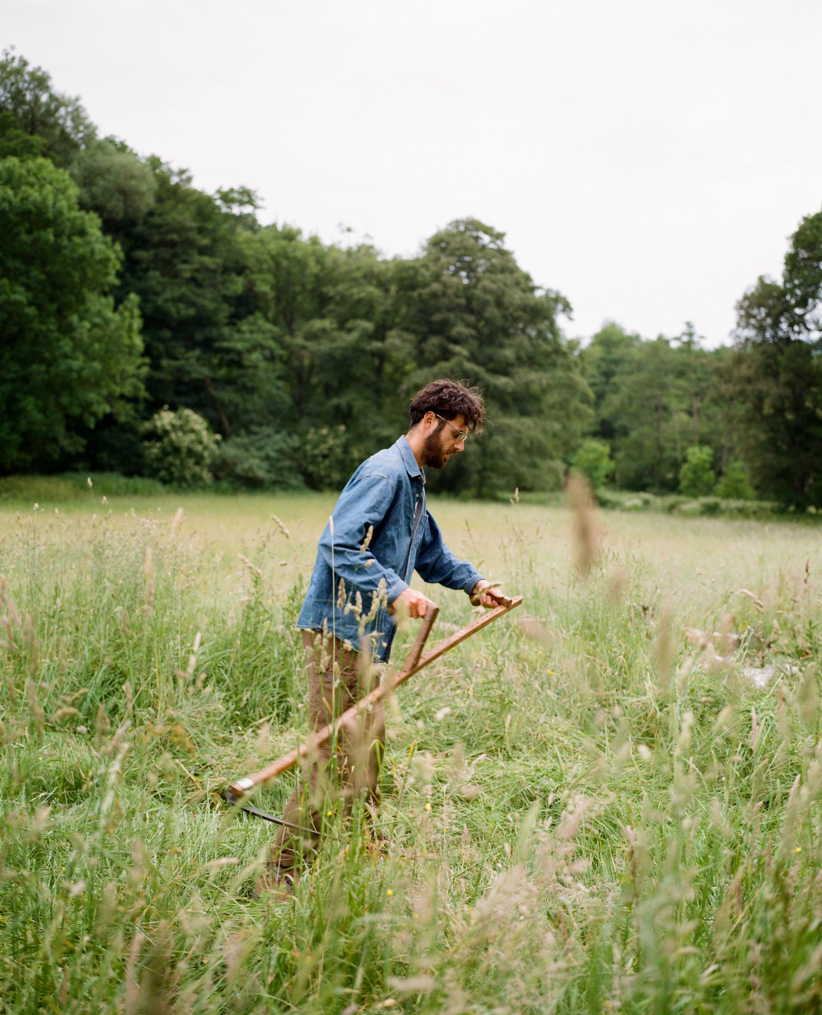 Danny scything