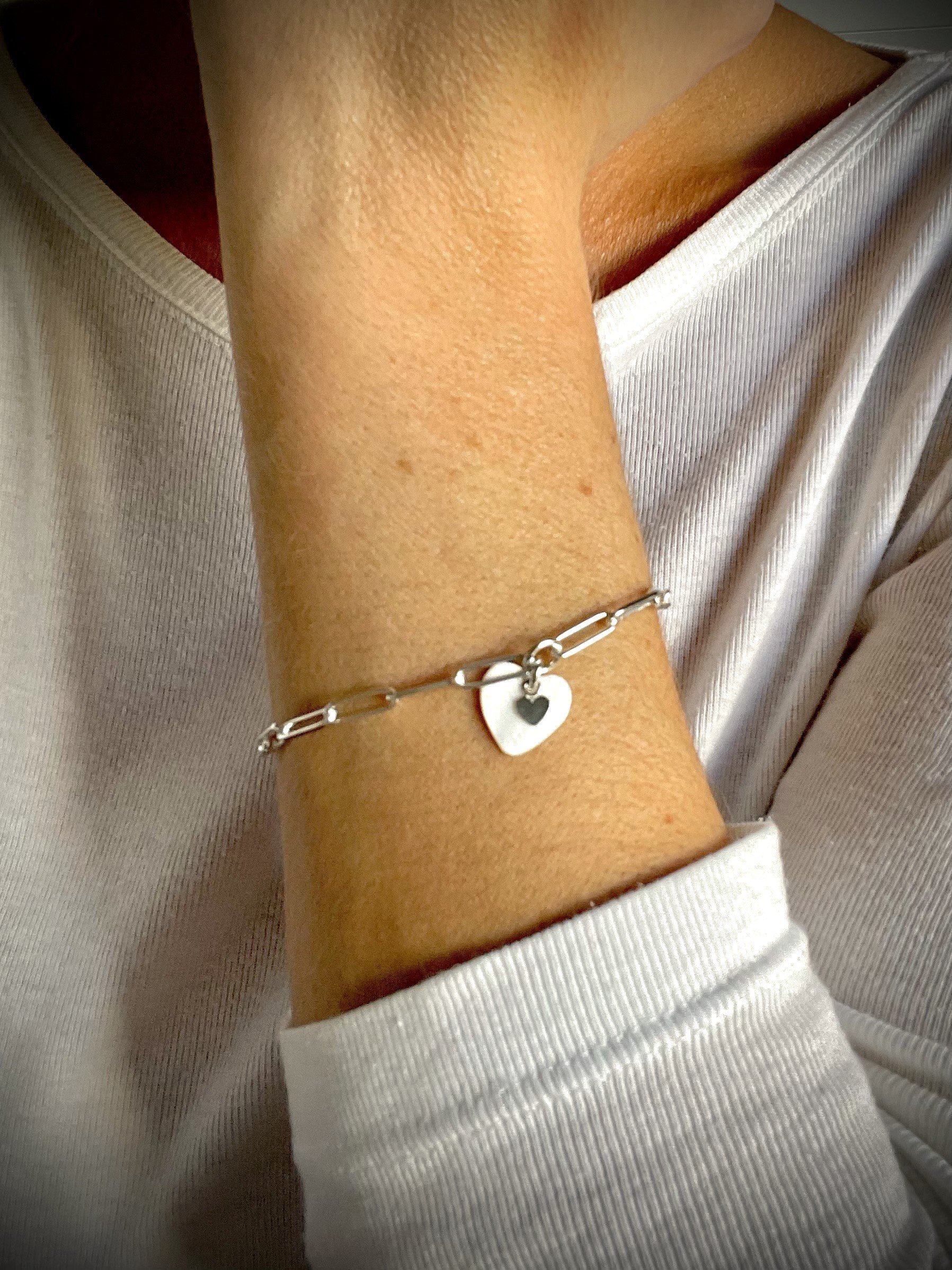 'Mini Me' Heart Paperclip Bracelet