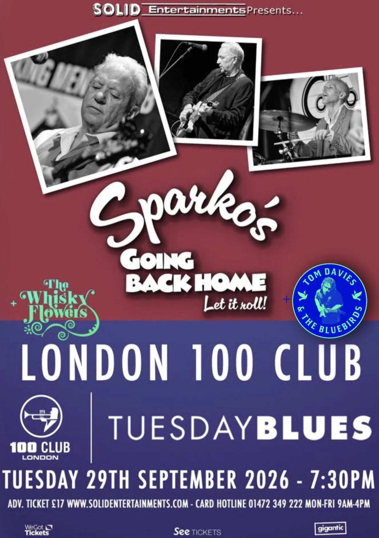 The 100 Club - Sparko's Coming Back Home (Support) +Whisky Flowers