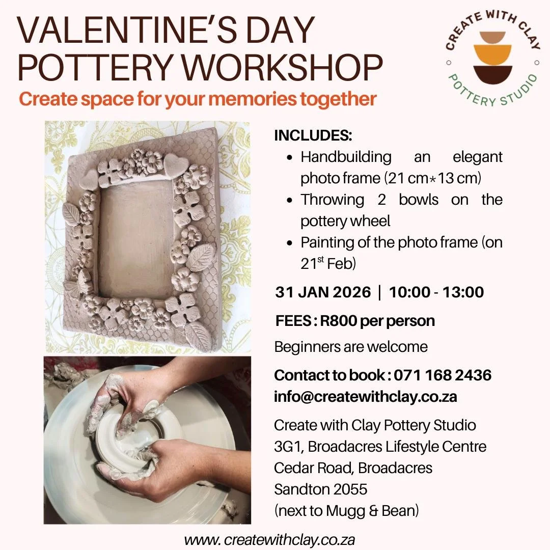 Pottery Workshop in Fourways to celebrate   Valentine's Day