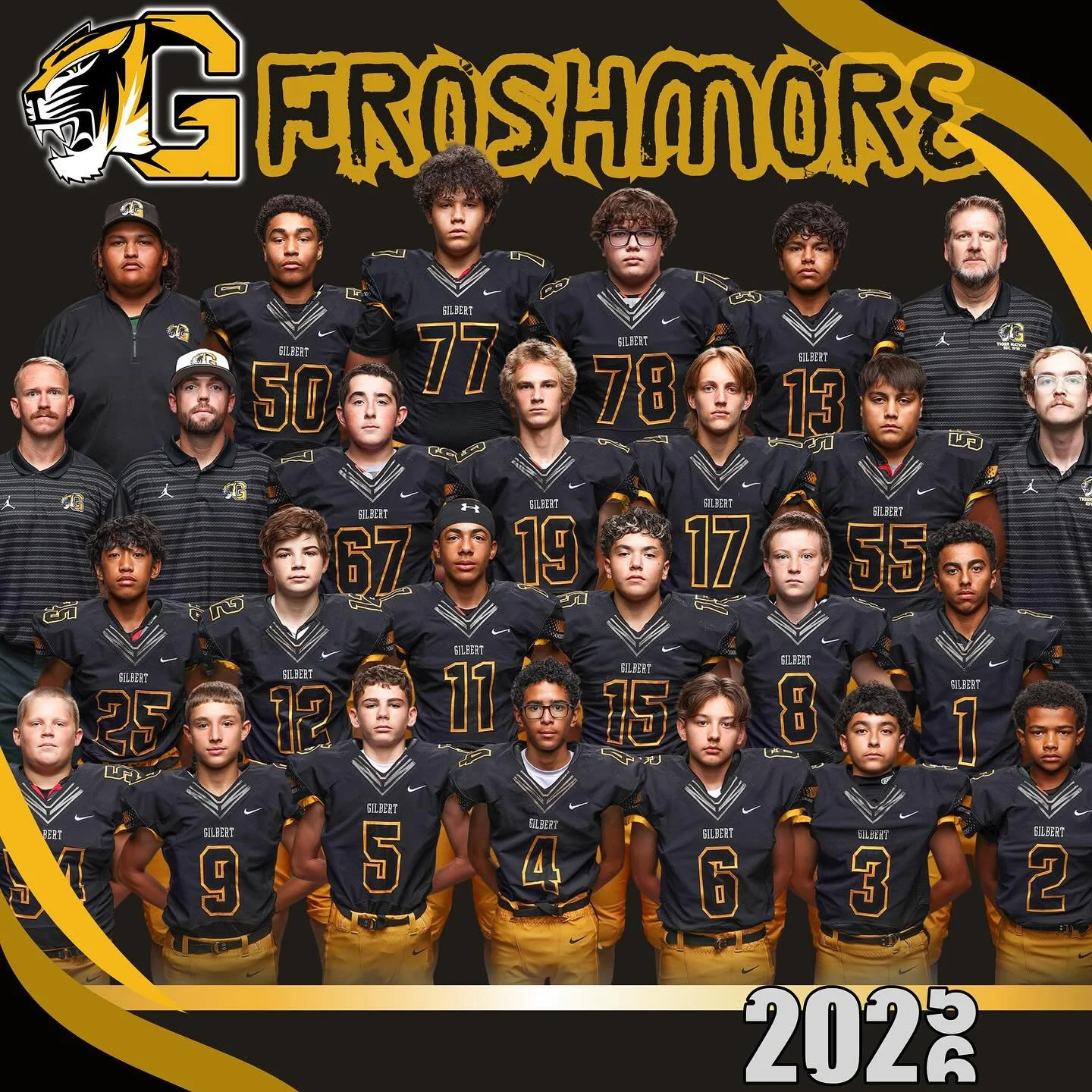 Game Day Alert
Wednesday, Sept 3
6:00 PM
Gilbert High School
Gilbert Tigers vs McClintock Chargers
#FridayNightLights #TigerPride #GilbertFootball #chooseelite