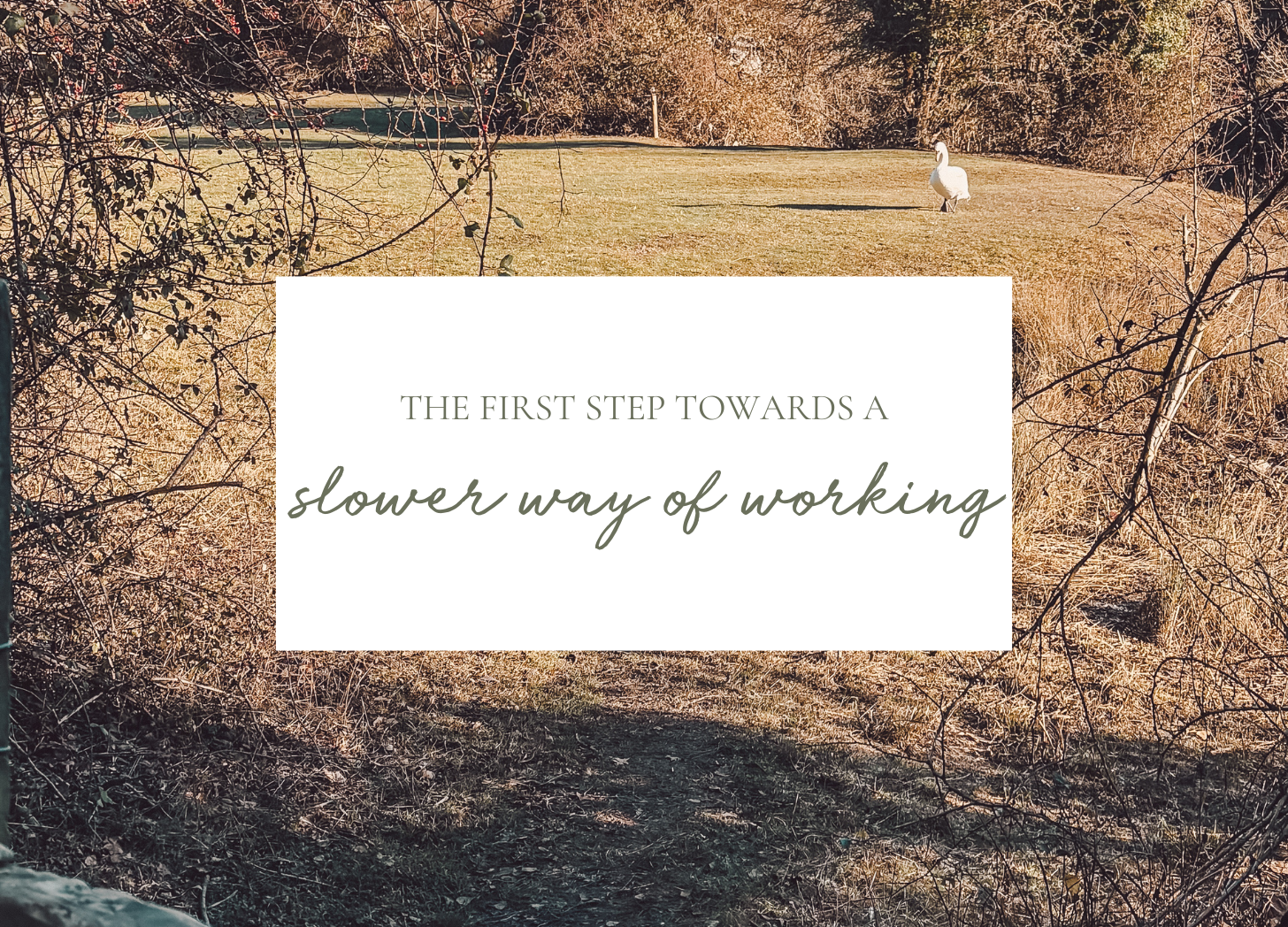 The First Step to a Slower Way of Working