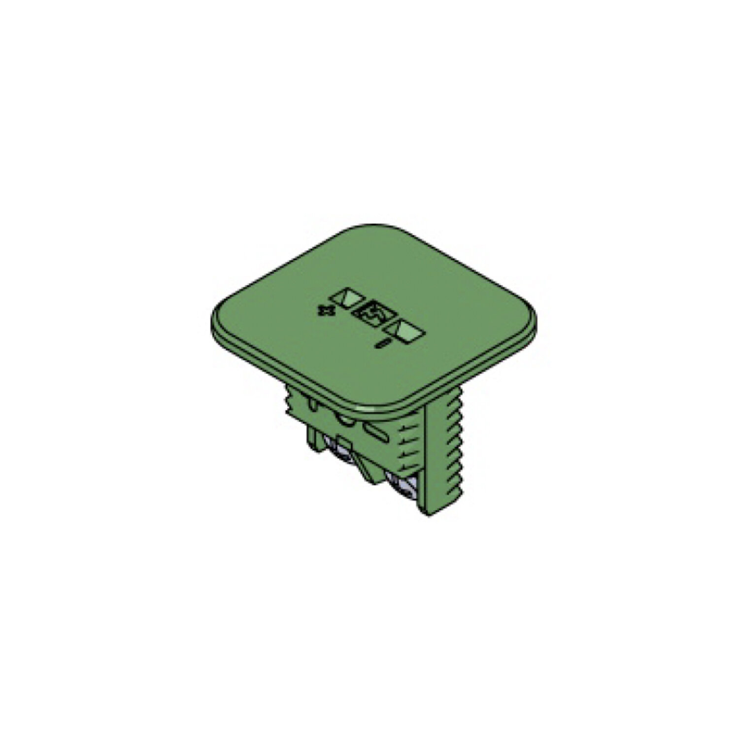 Square Insert Back mounted with brass nut and spring set